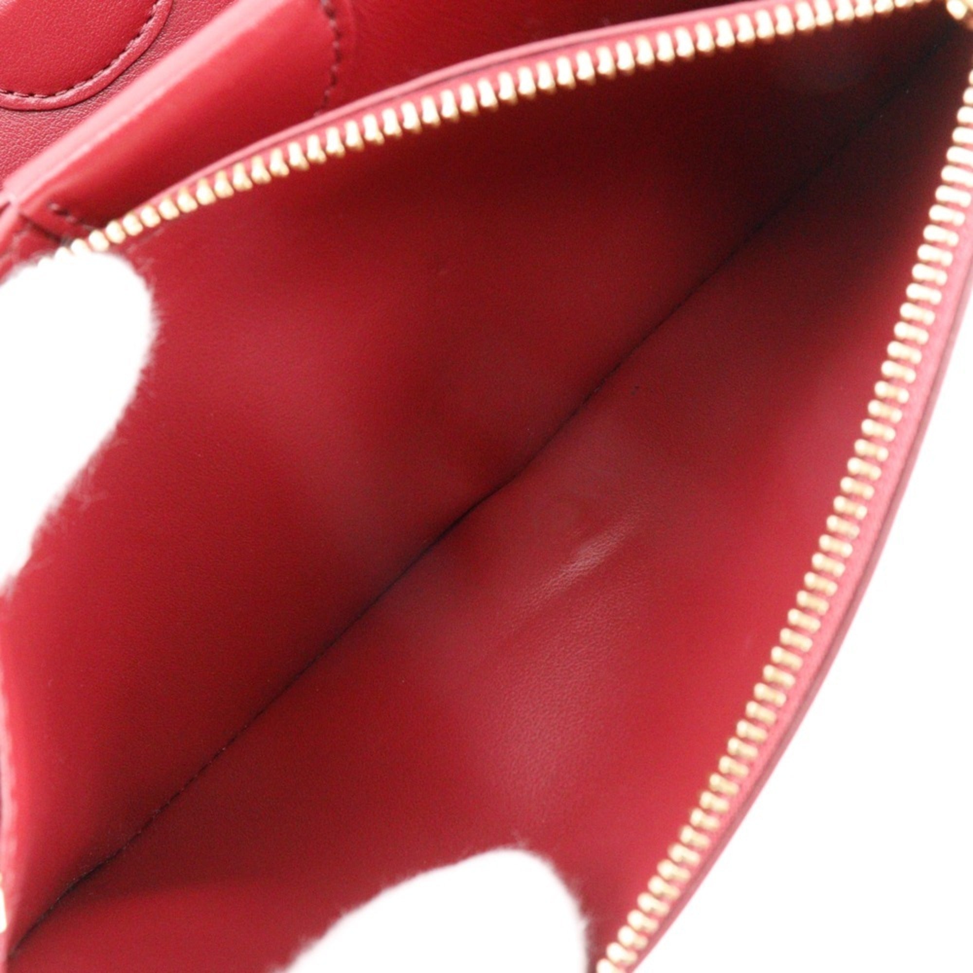 Burberry Red Color Leather Shoulder Bag (Pre-Owned)