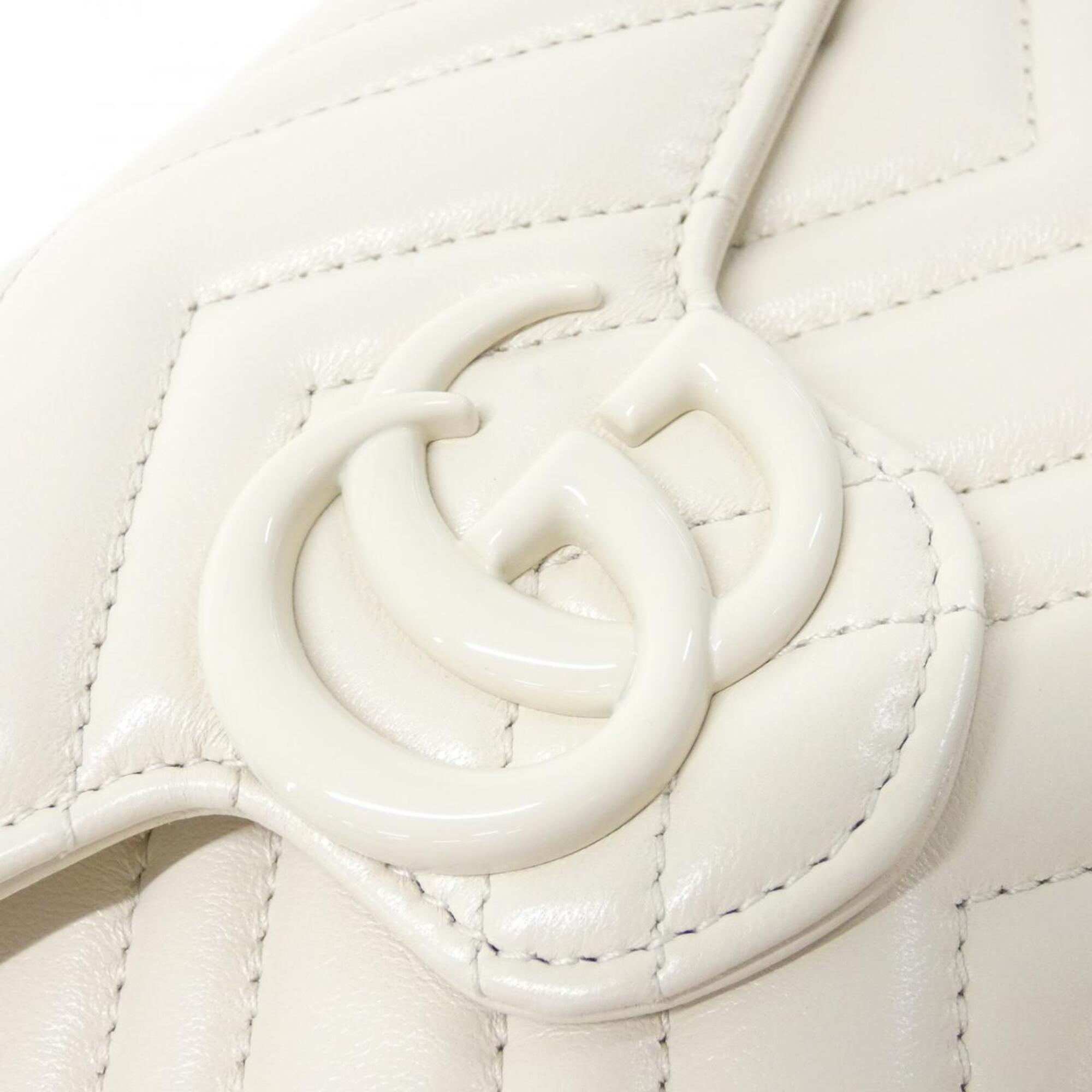 Gucci White Leather Chain/Shoulder Wallet (Pre-Owned)