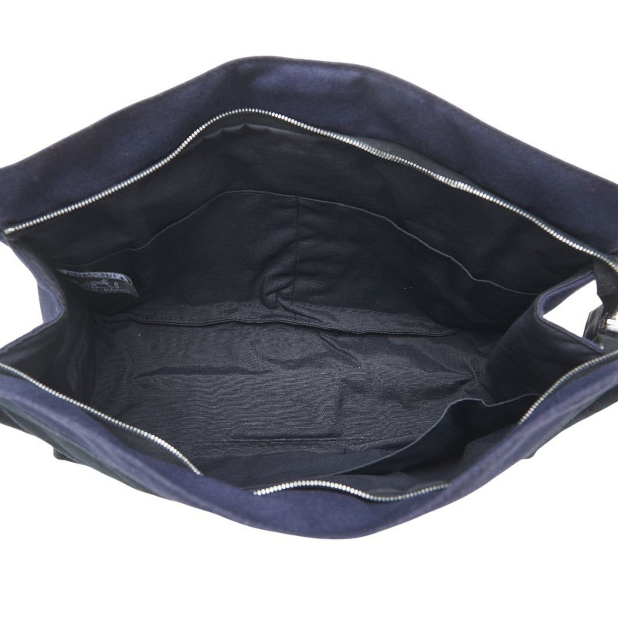 Hermes Fourre Tout Navy Black Canvas Clutch Bag (Pre-Owned)