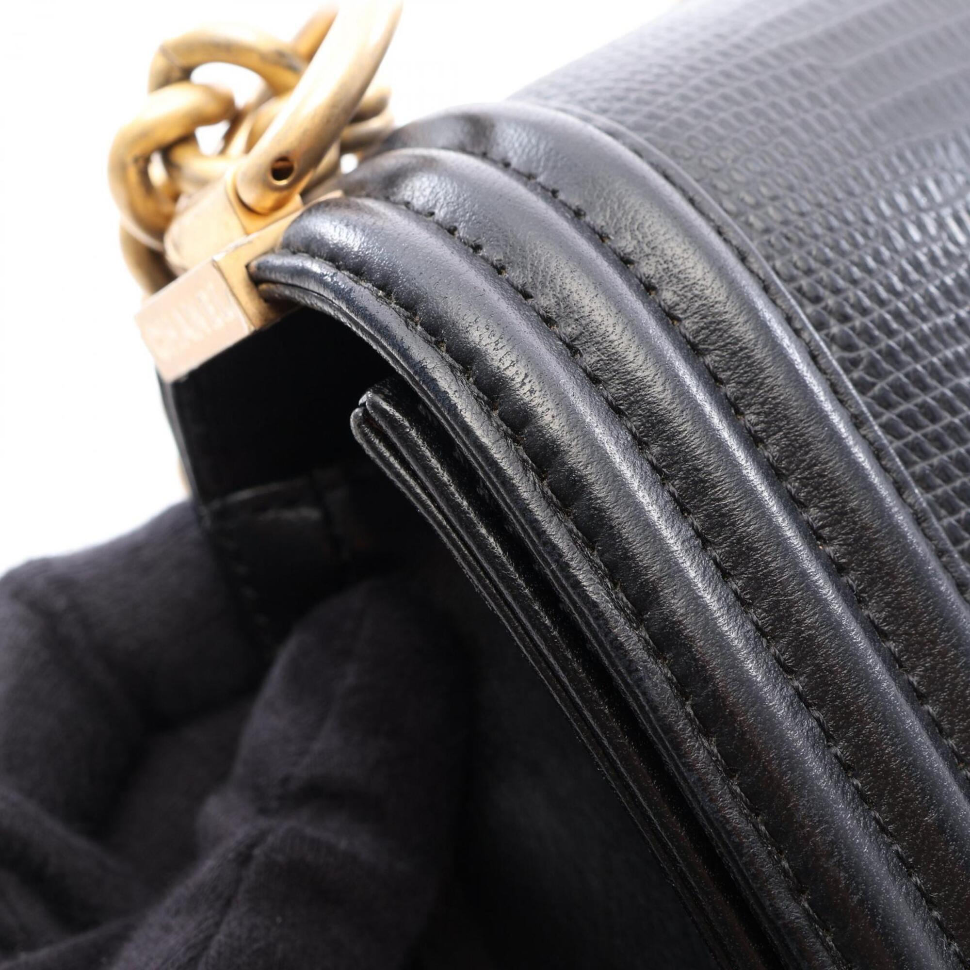Chanel Black Leather Handbag Shoulder Bag (Pre-Owned)