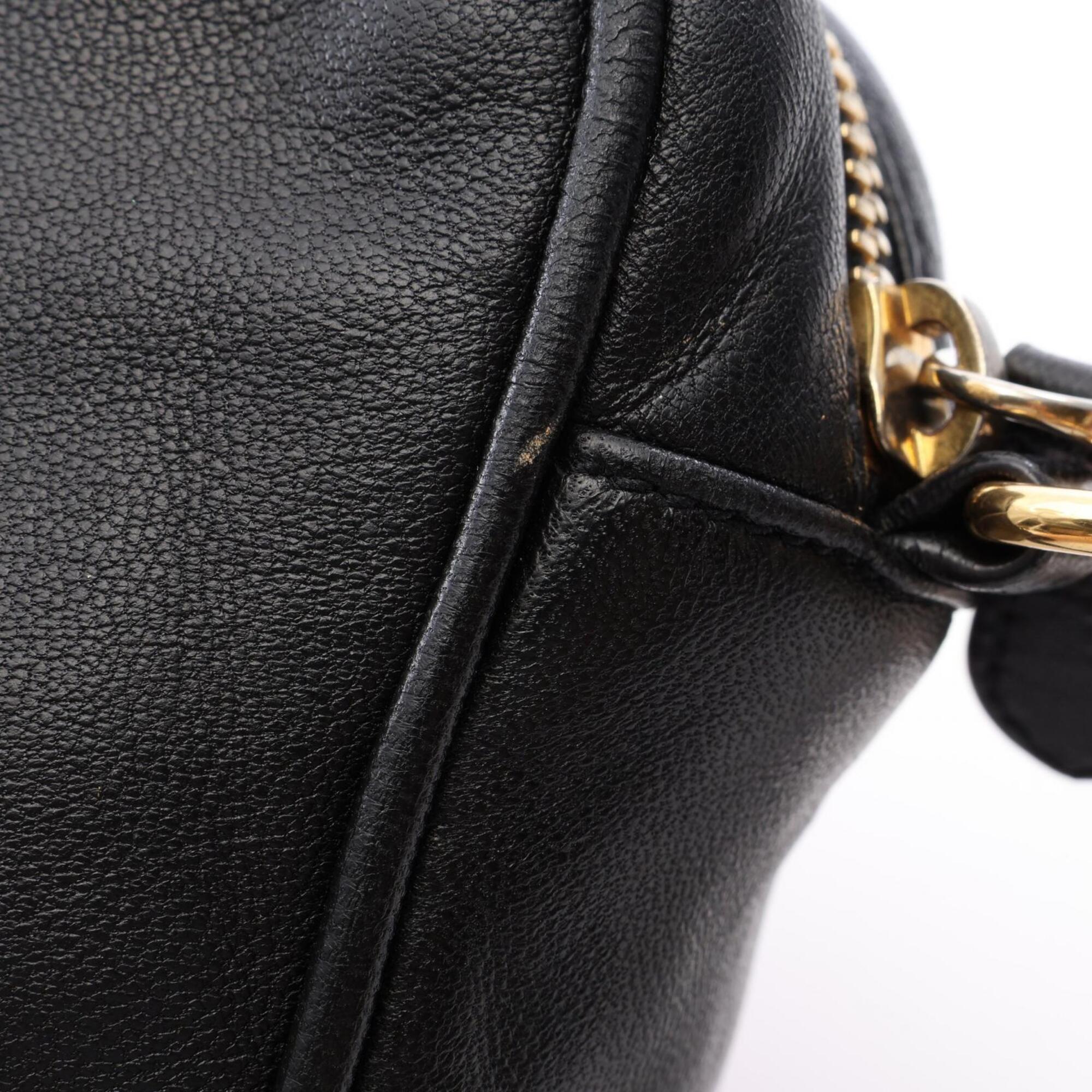 Prada Black Pink Leather Handbag Shoulder Bag (Pre-Owned)