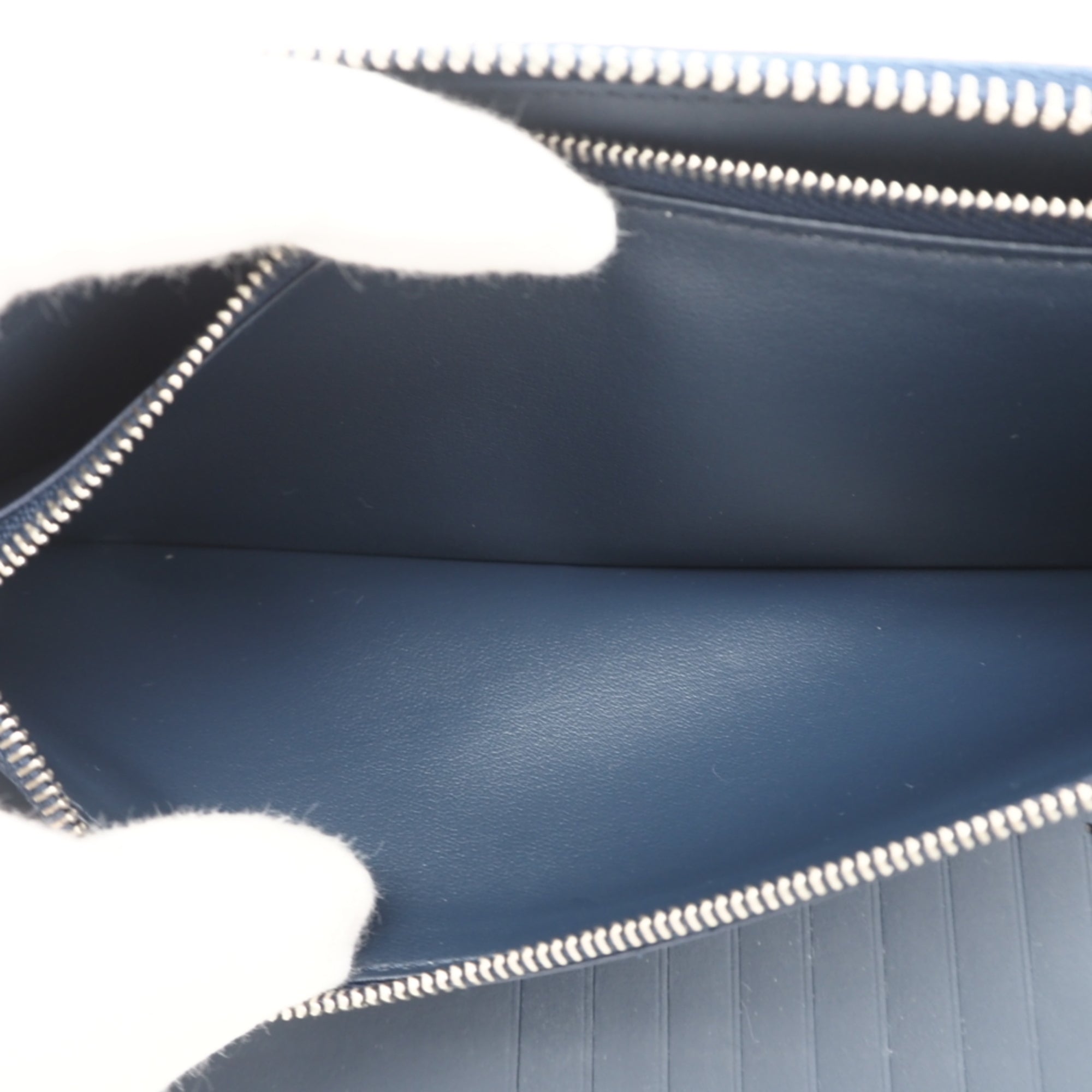 Louis Vuitton Navy Leather Long Wallet (Bi-Fold) (Pre-Owned)
