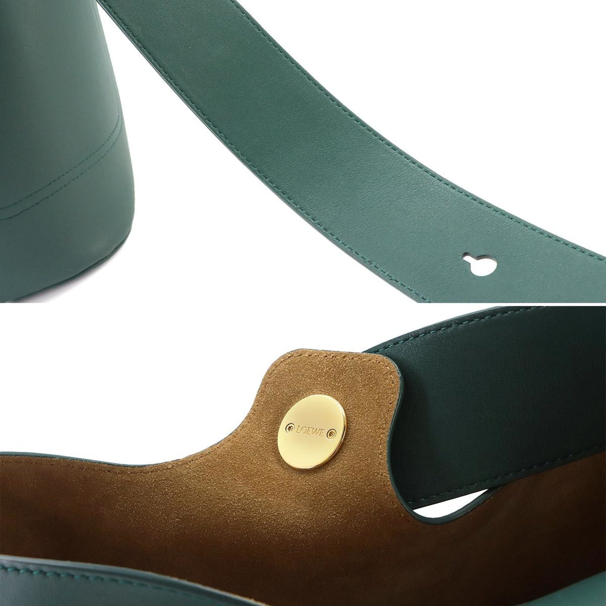 Loewe Green Leather Handbag Shoulder Bag (Pre-Owned)