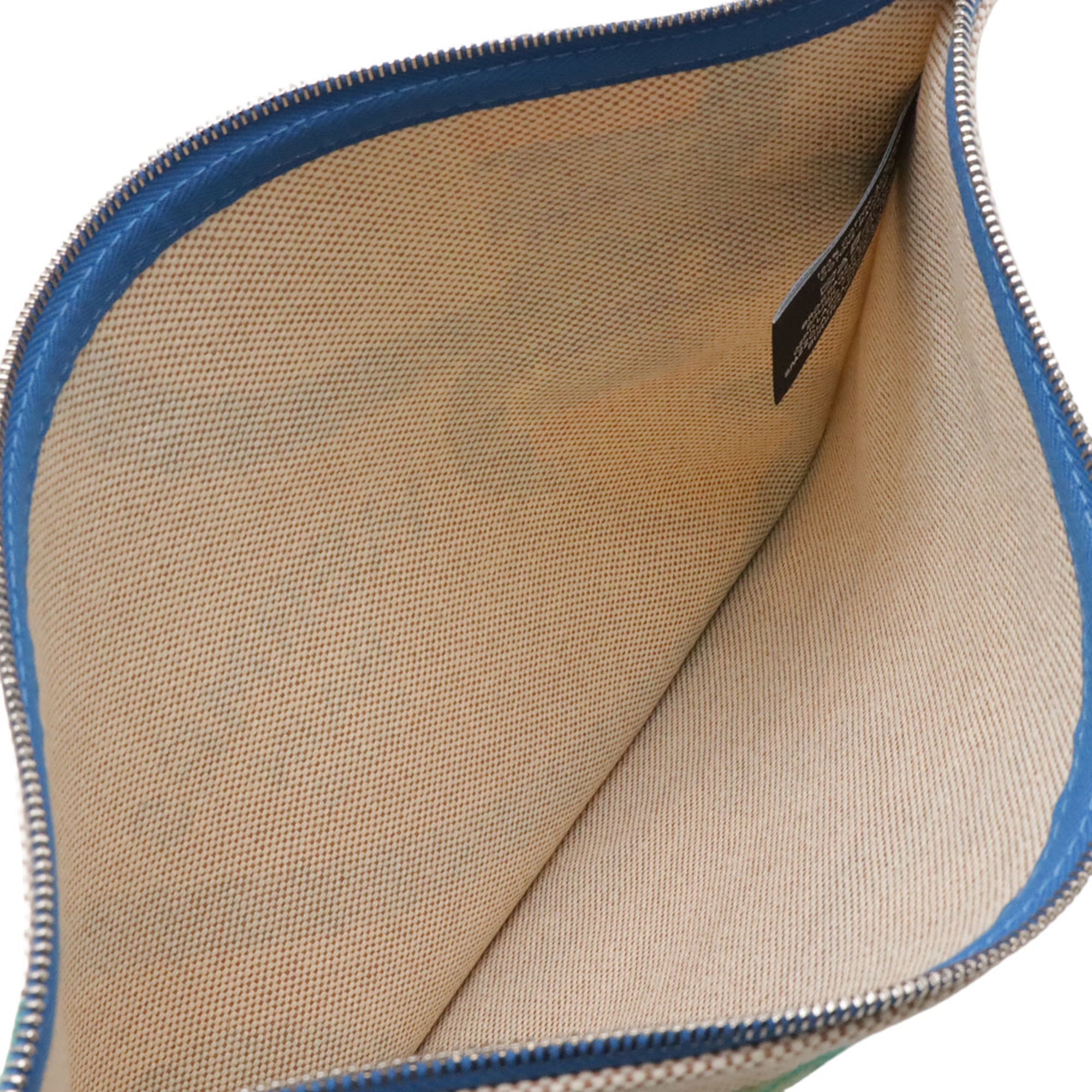 Hermes Multi-Color Cotton Leather Clutch Bag Pouch (Pre-Owned)