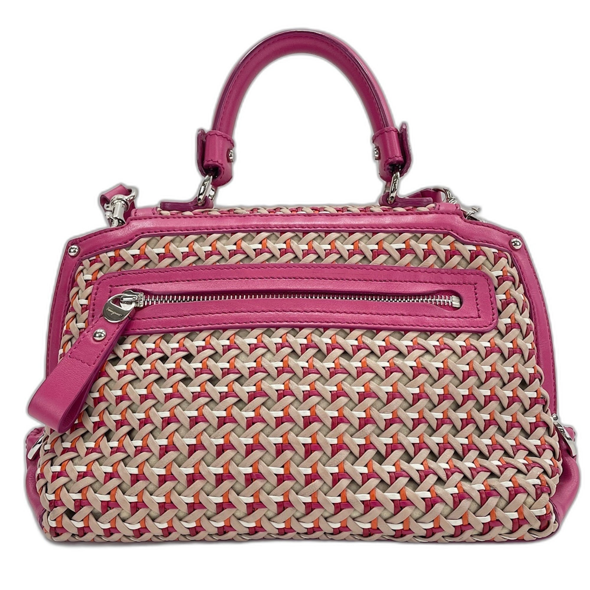 Salvatore Ferragamo Gancini Pink Shoulder Bag (Pre-Owned)