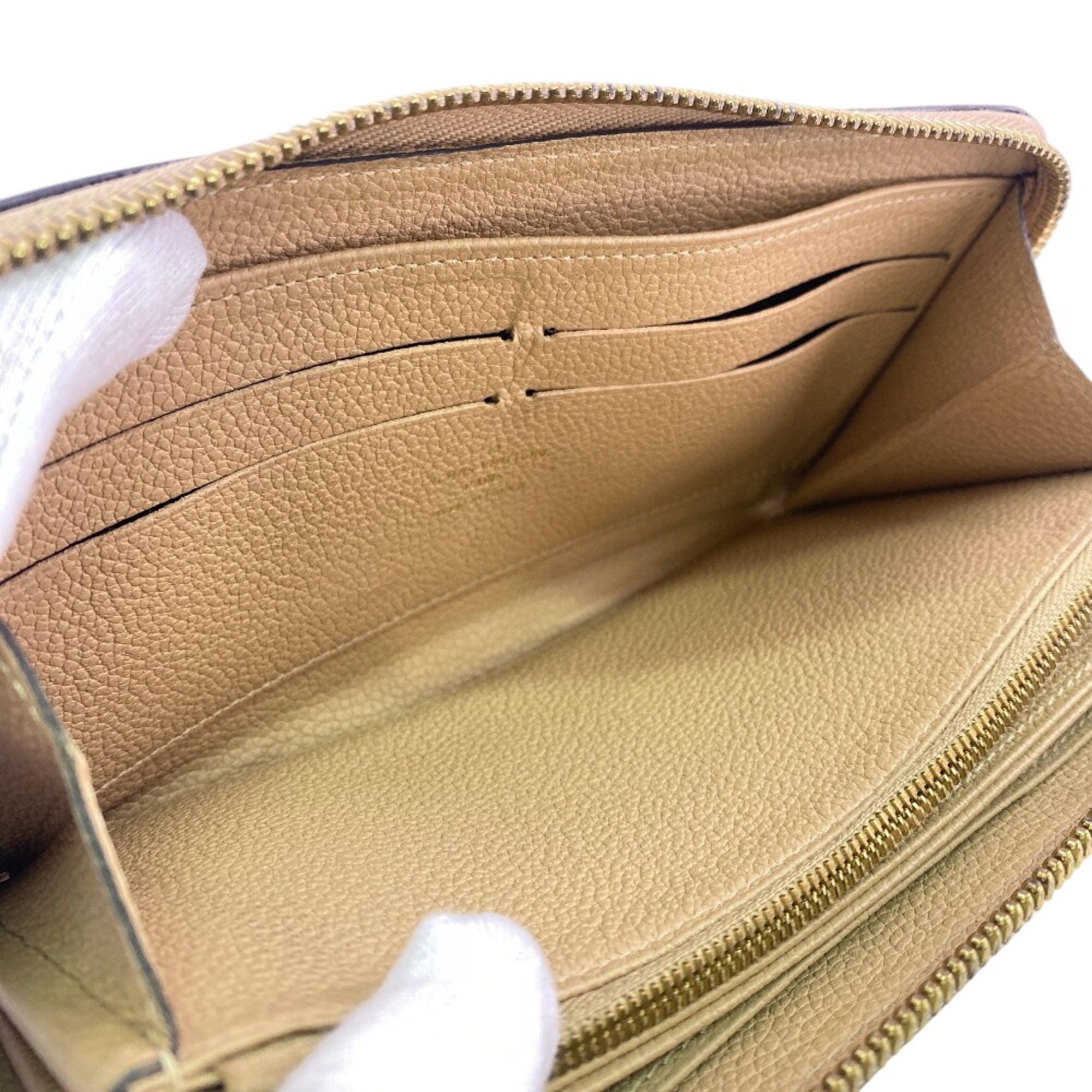 Louis Vuitton Monogram Empreinte Beige Beige Gold Monogram Empreinte Leather Long Wallet (Bi-Fold) (Pre-Owned)
