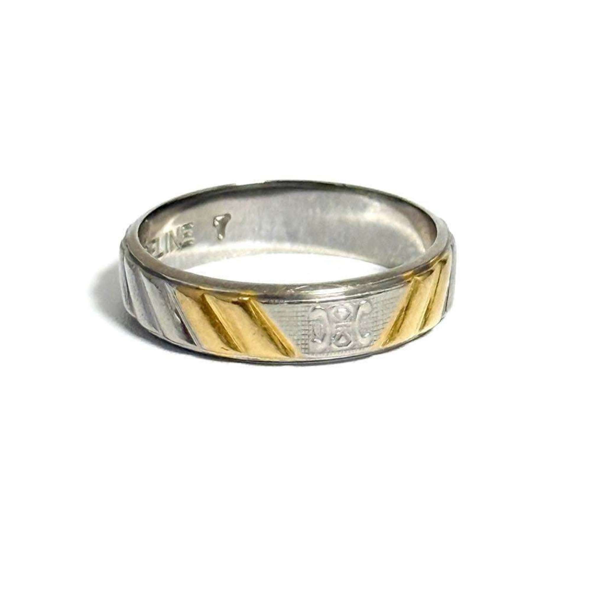 Celine Yellow Gold (18K) Platinum 950 Band Ring (Pre-Owned)