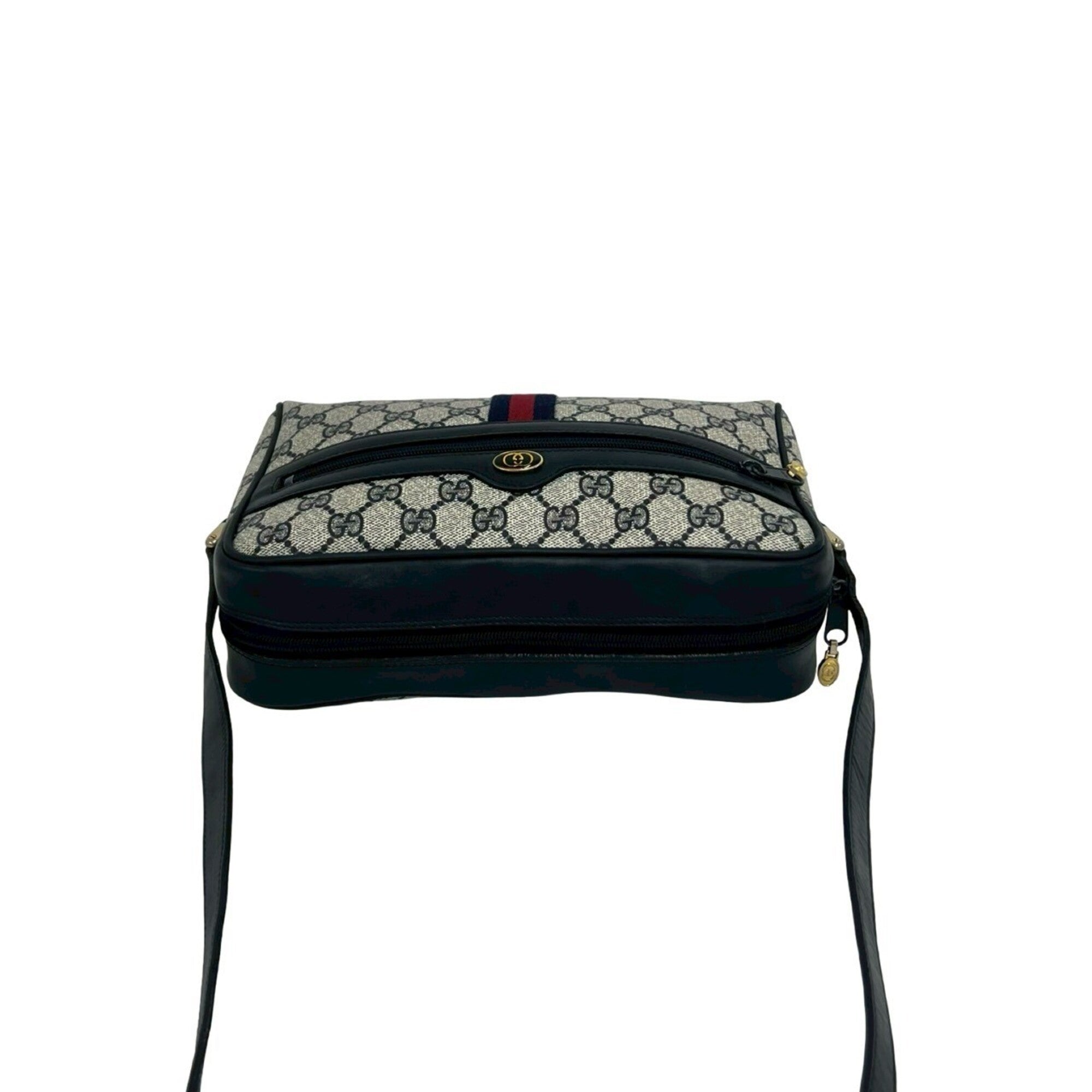 Gucci Navy Red Color Pvc Leather Pochette Shoulder Bag (Pre-Owned)