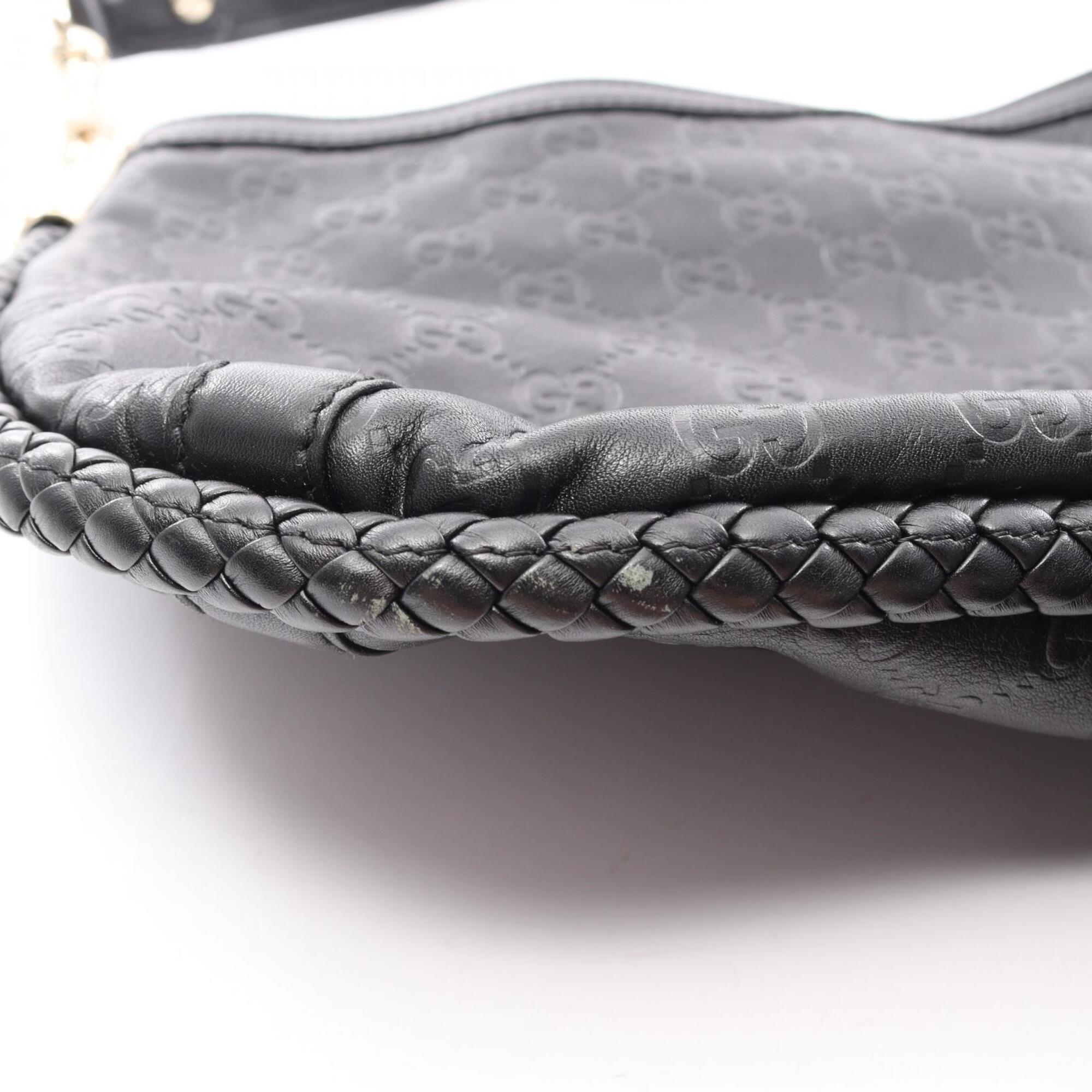 Gucci Black Leather Handbag Shoulder Bag (Pre-Owned)