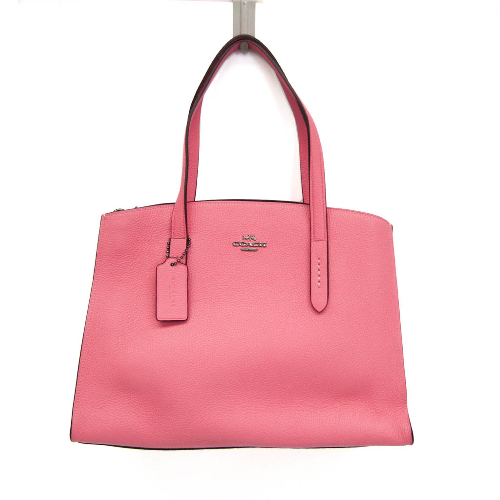 Coach Pink Leather Shoulder Bag Tote Bag (Pre-Owned)