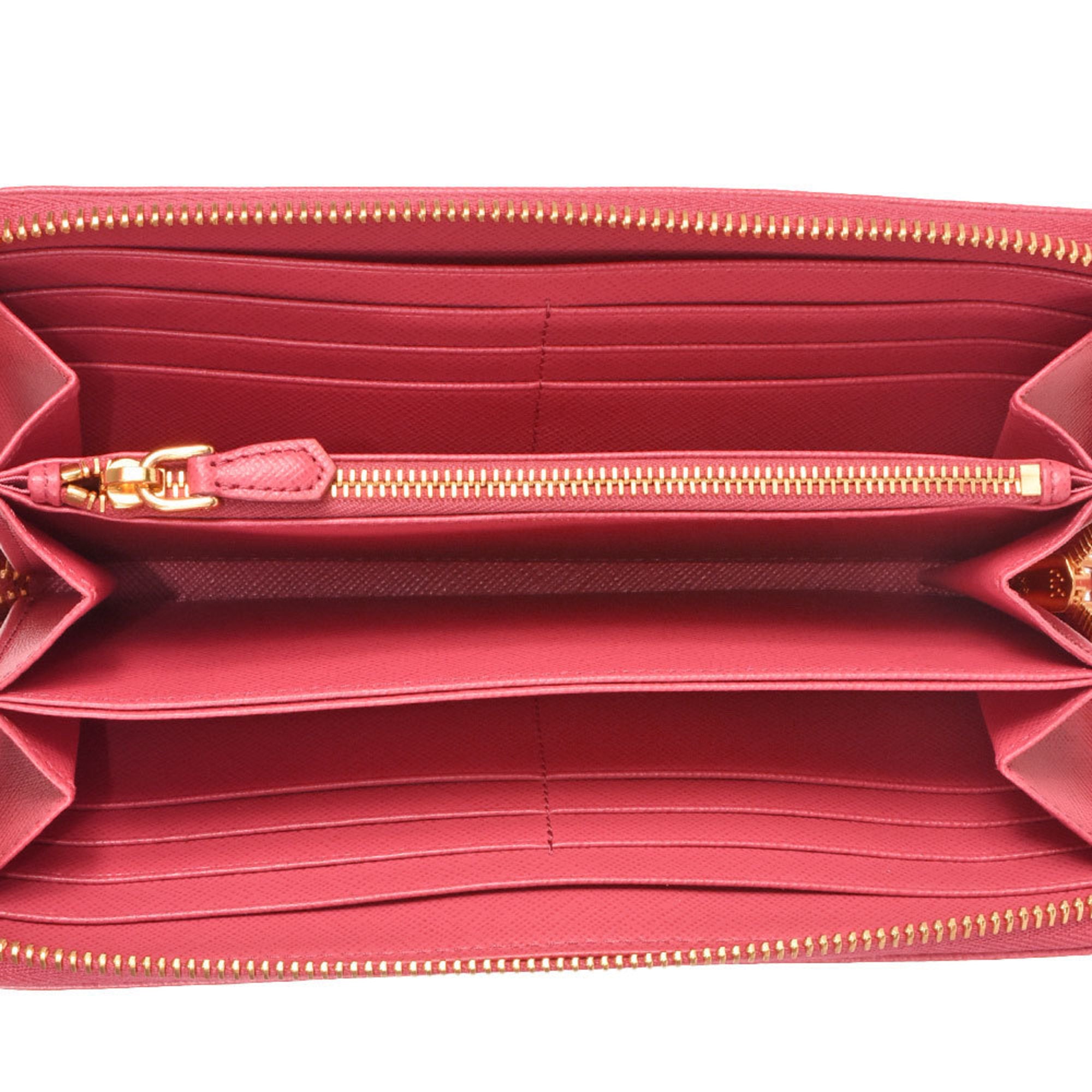 Prada Saffiano Pink Saffiano Long Wallet (Bi-Fold) (Pre-Owned)