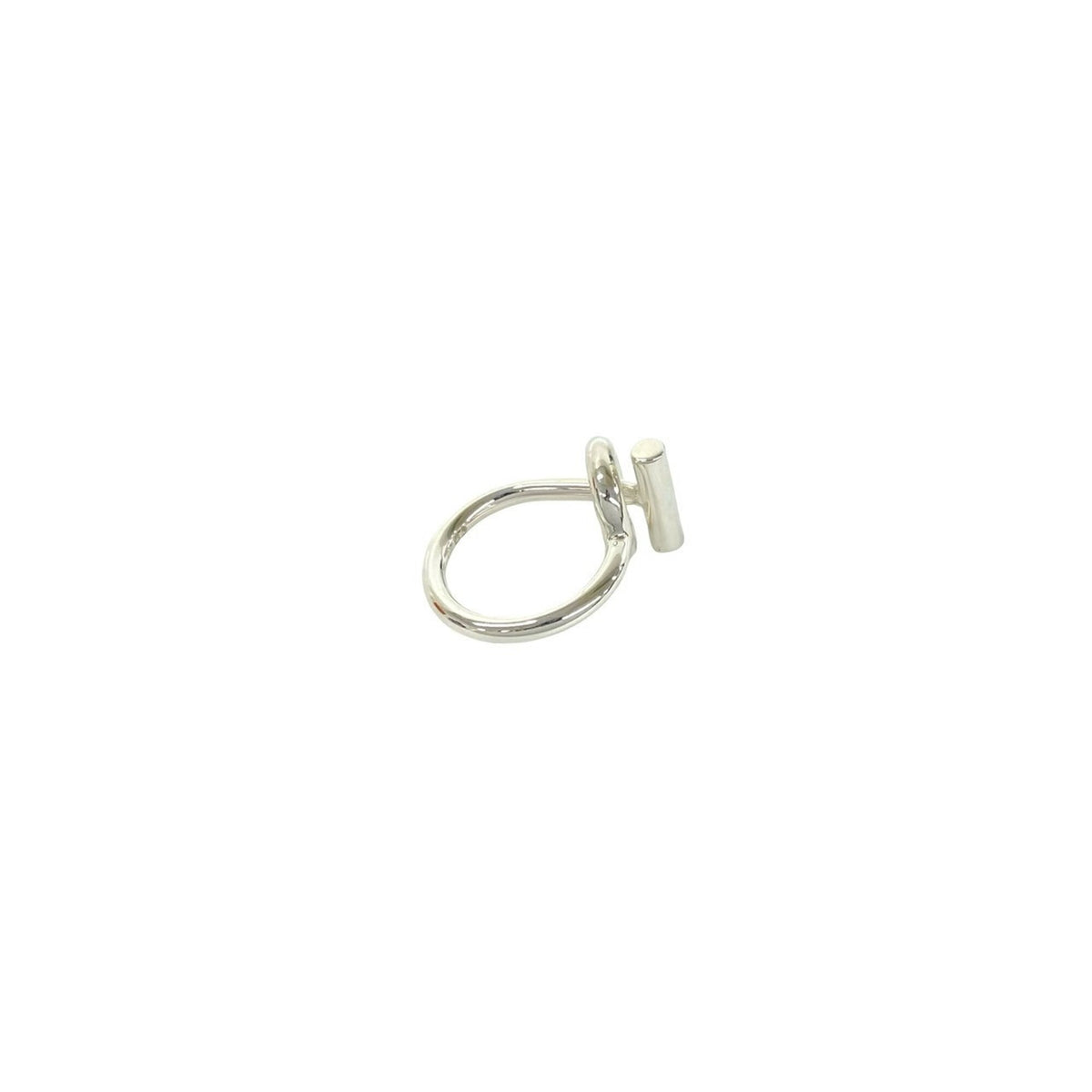 Hermes Silver Silver 925 Band Ring (Pre-Owned)