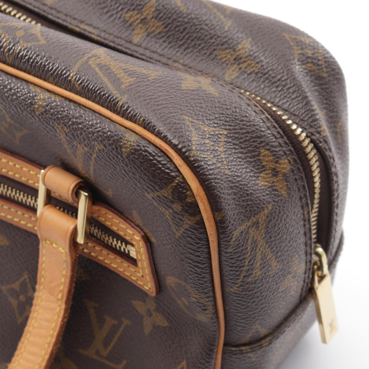 Louis Vuitton Brown Coated Canvas Monogram Leather Handbag Shoulder Bag (Pre-Owned)