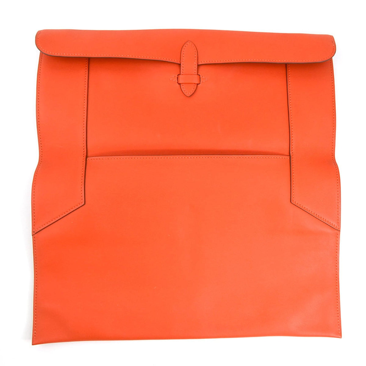 Hermes Red Orange Leather Clutch Bag (Pre-Owned)
