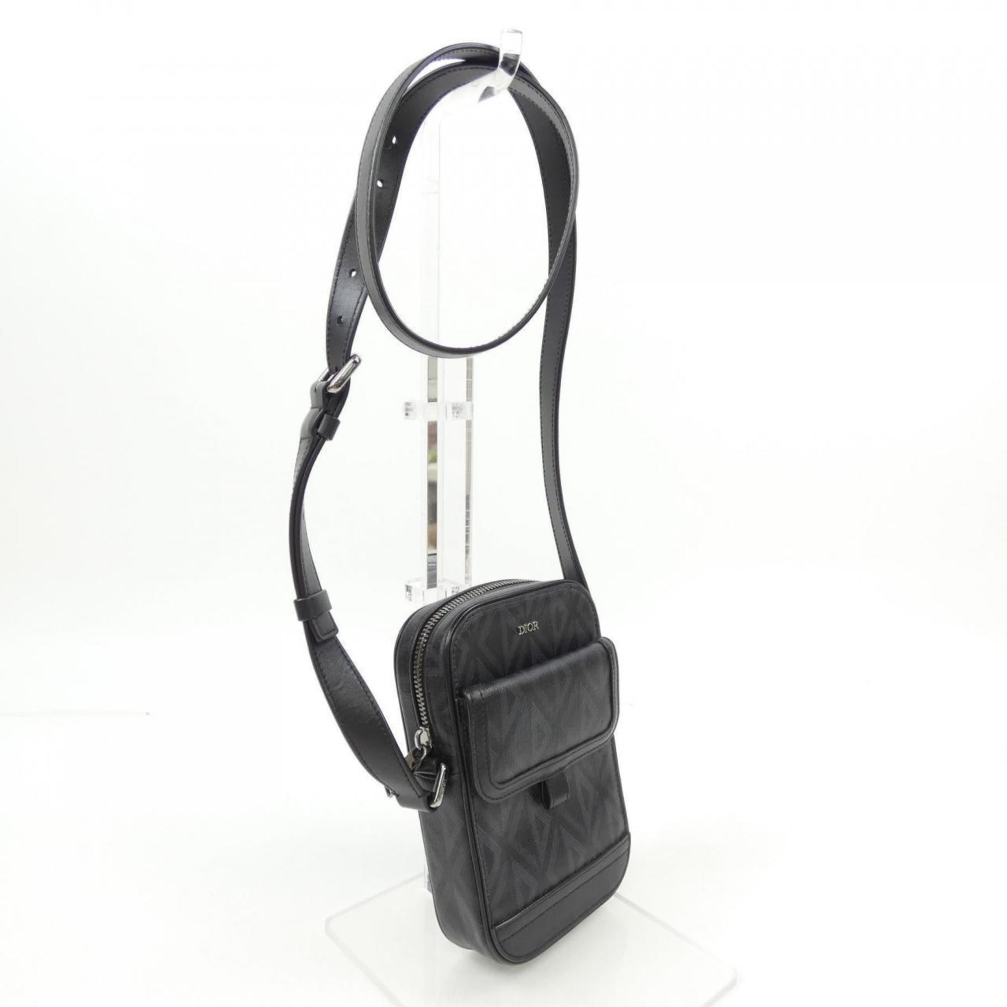 Christian Dior Black Gray Handbag Shoulder Bag (Pre-Owned)