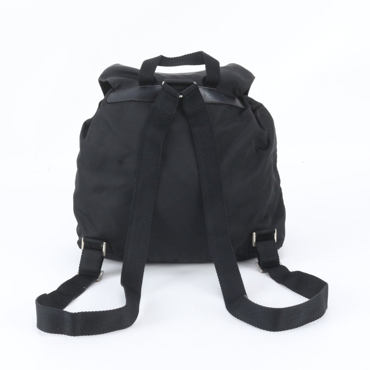 Prada Black Leather Nylon Backpack (Pre-Owned)