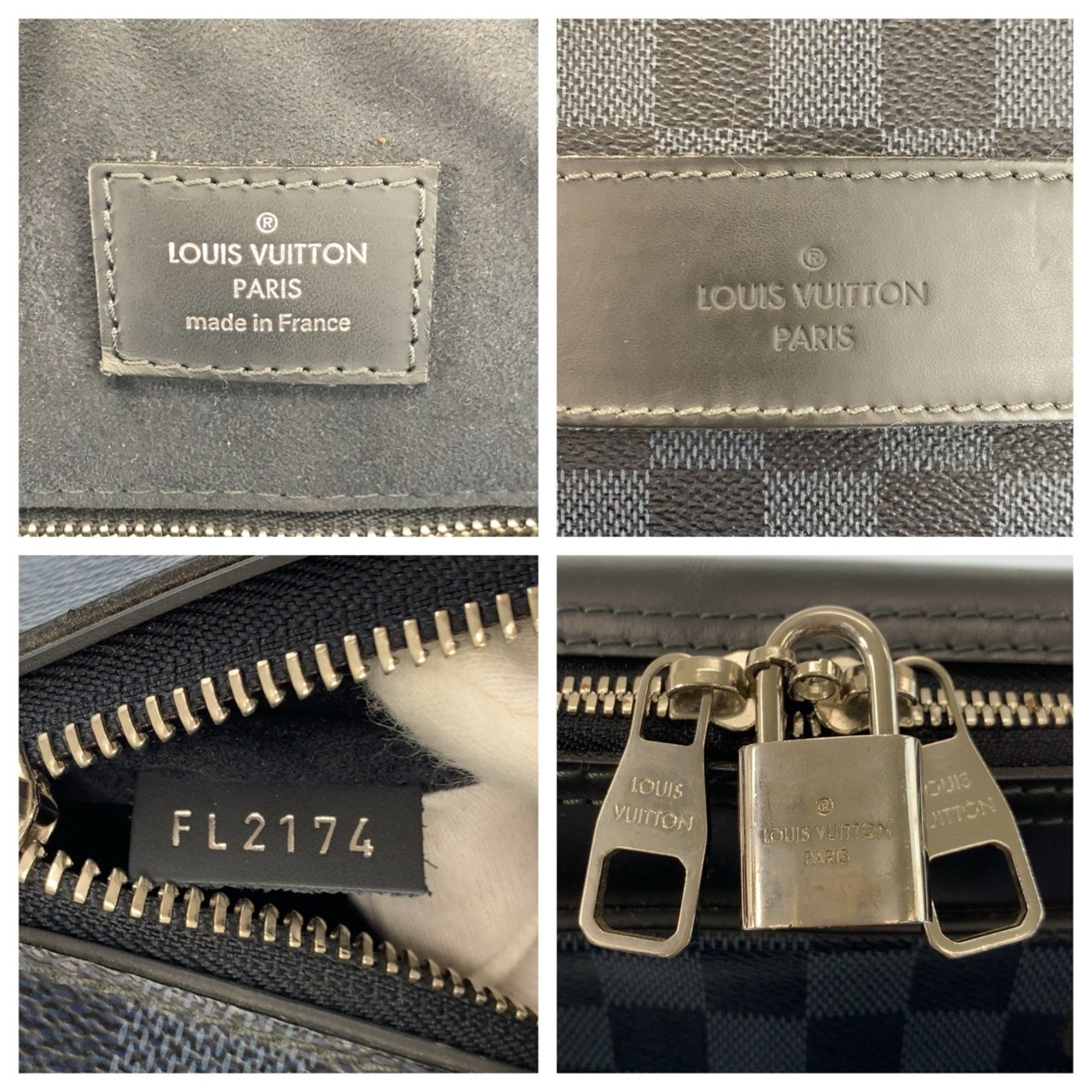 Louis Vuitton Black Navy Pvc Leather Briefcase (Pre-Owned)