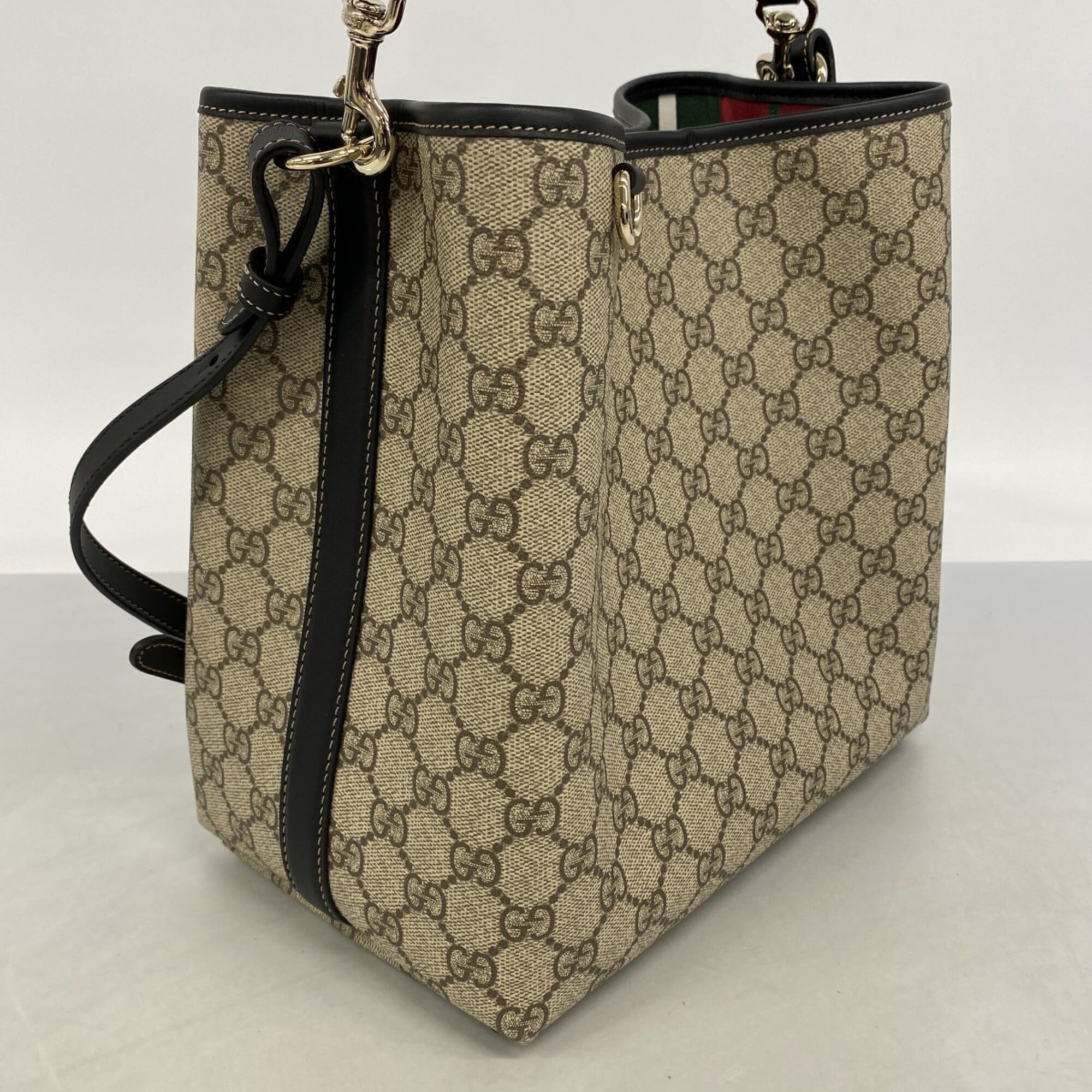 Gucci Black Brown Pvc Handbag (Pre-Owned)