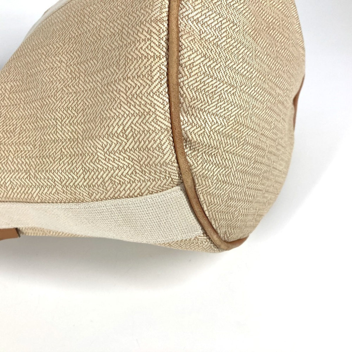 Hermes Beige Canvas Handbag Tote Bag (Pre-Owned)