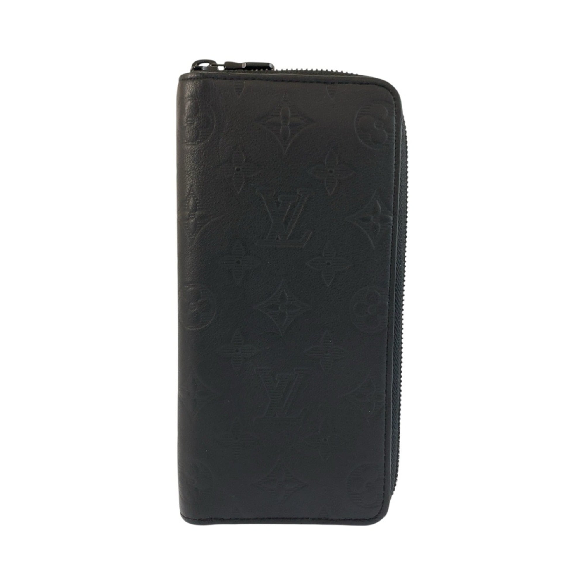 Louis Vuitton Black Noir Monogram Shadow Long Wallet (Bi-Fold) (Pre-Owned)