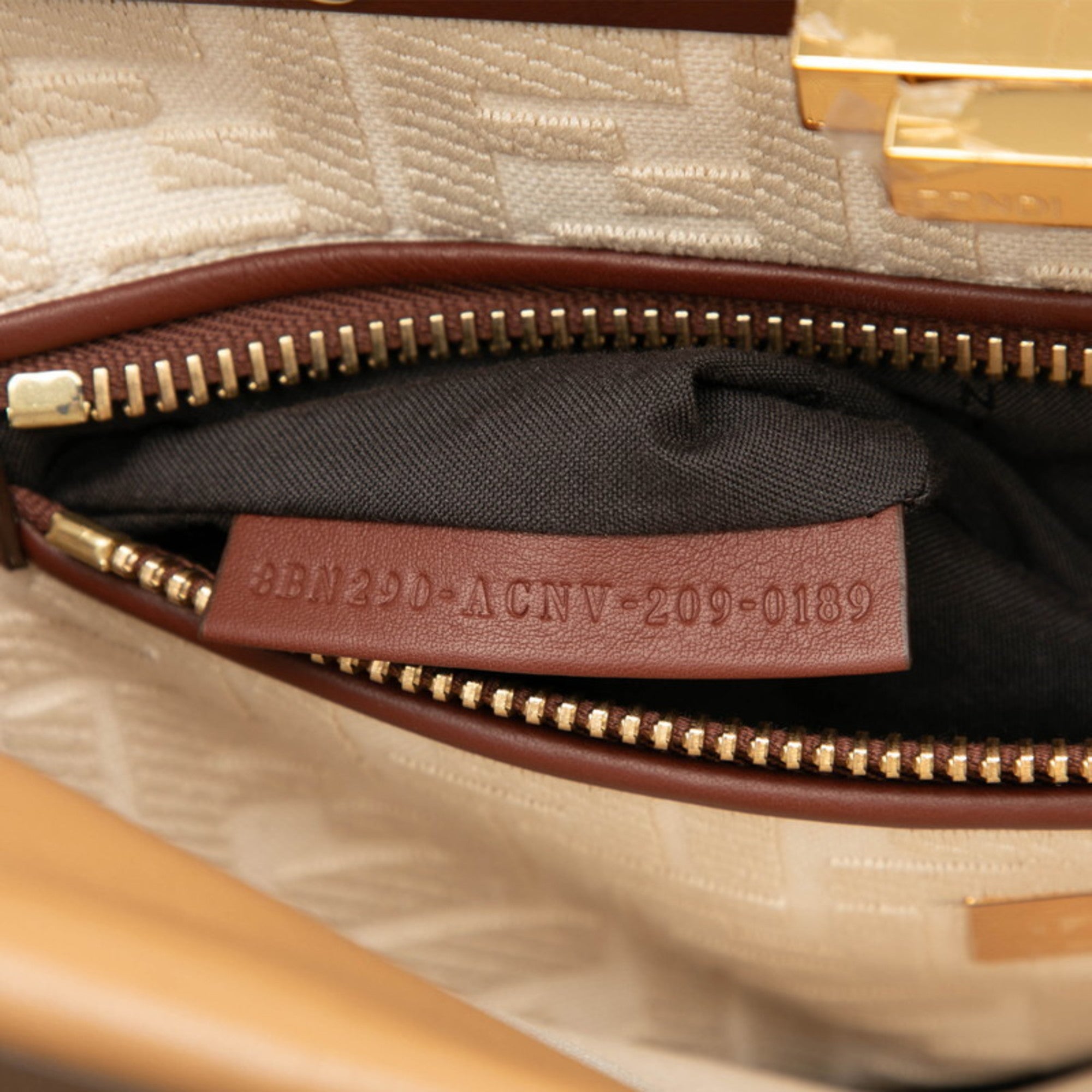 Fendi Selleria Bordeaux Brown Leather Handbag Shoulder Bag (Pre-Owned)