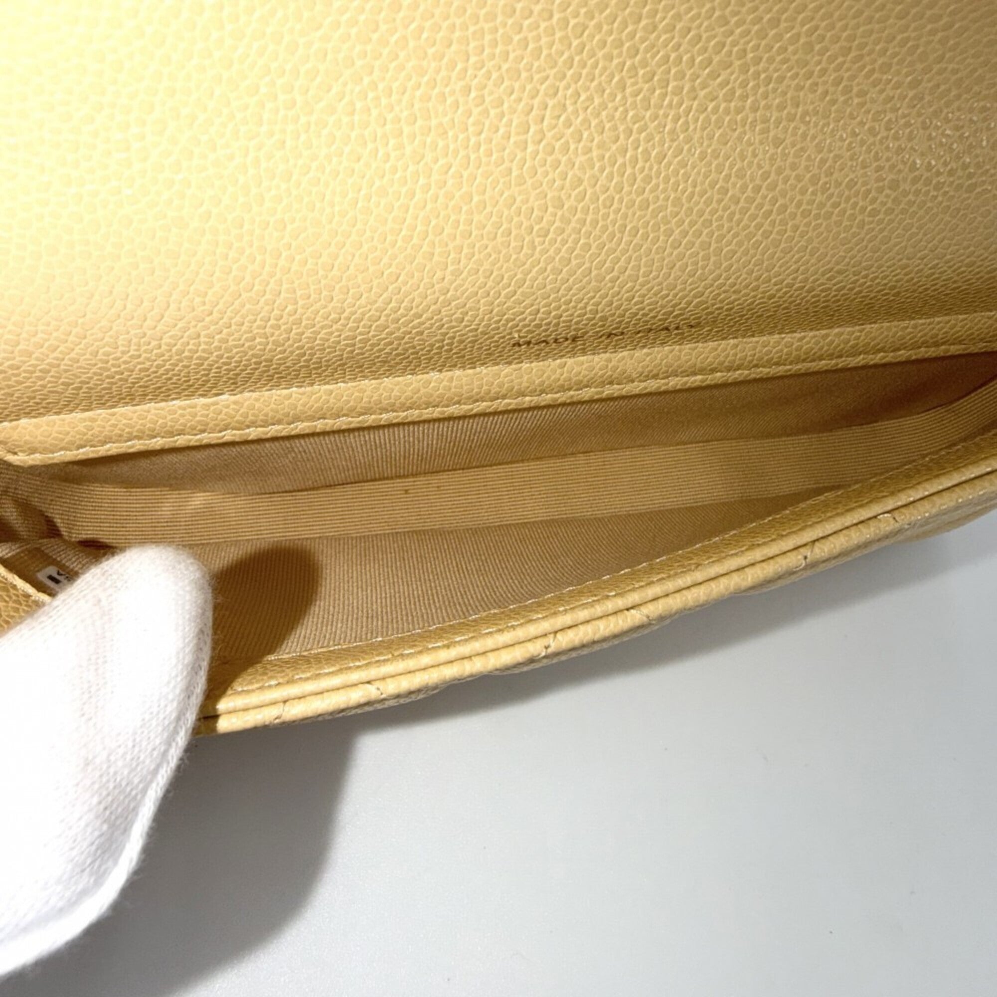 Chanel Yellow Grained Calfskin Shoulder Bag (Pre-Owned)