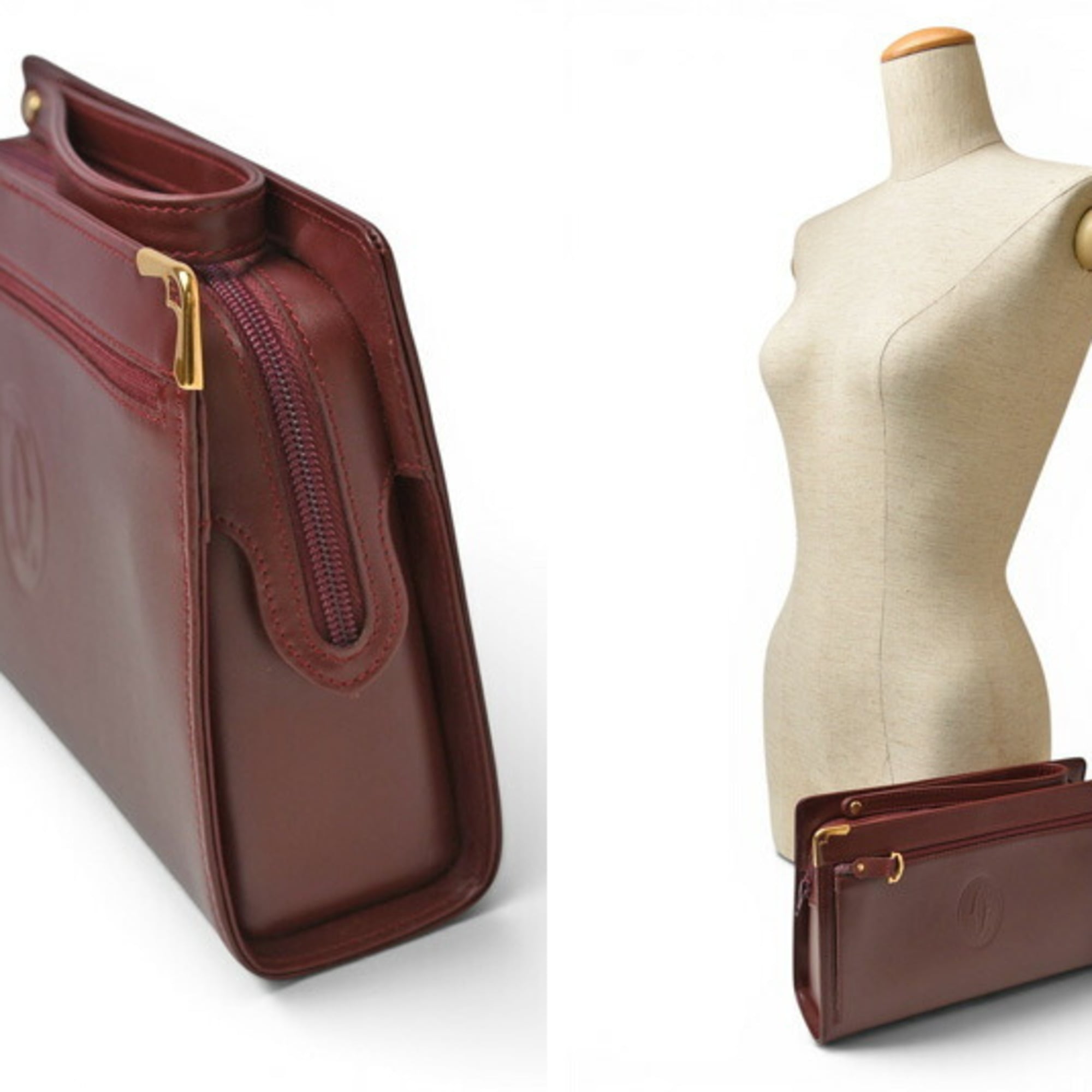 Cartier Must Bordeaux Clutch Bag (Pre-Owned)