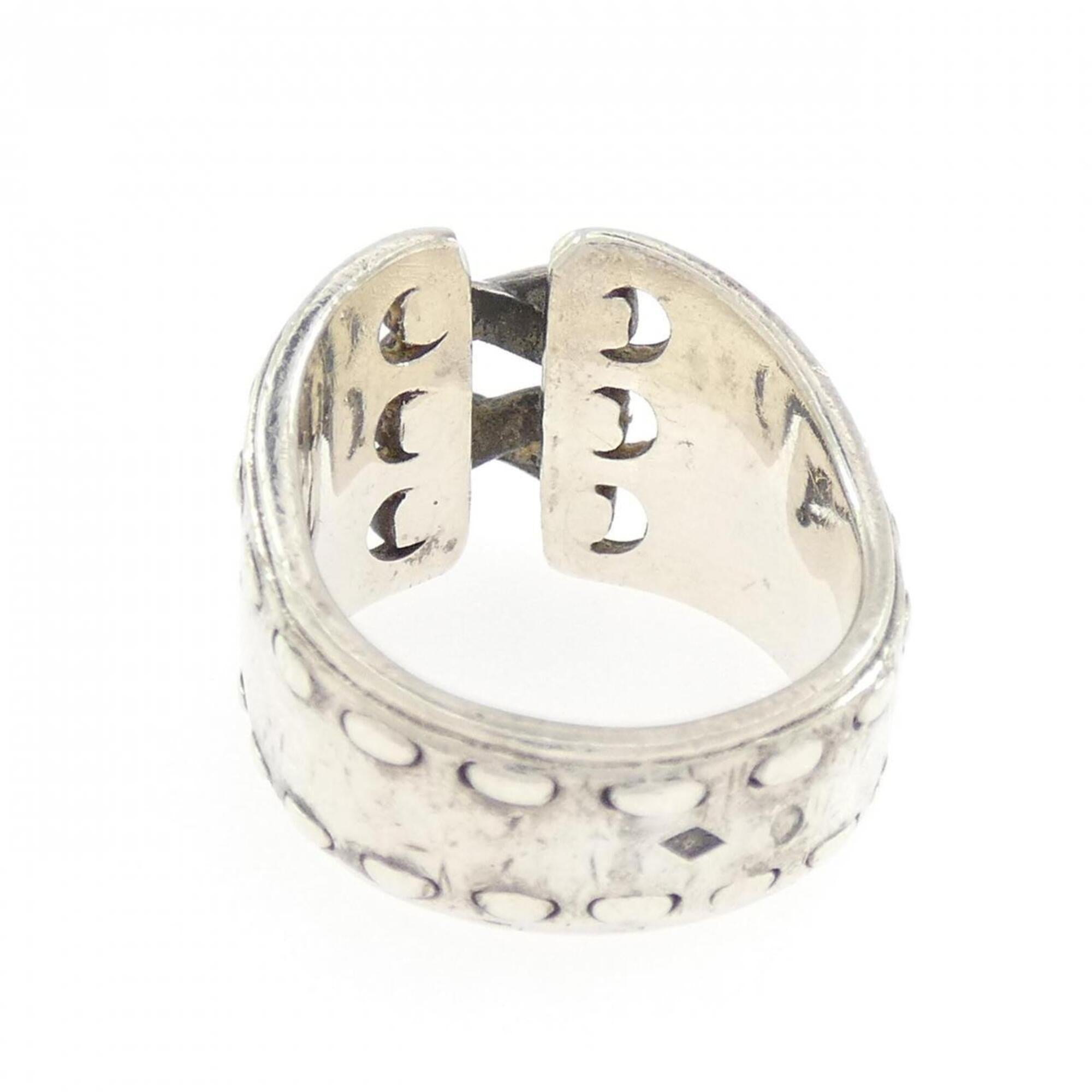 Hermes Silver Silver 925 Band Ring (Pre-Owned)