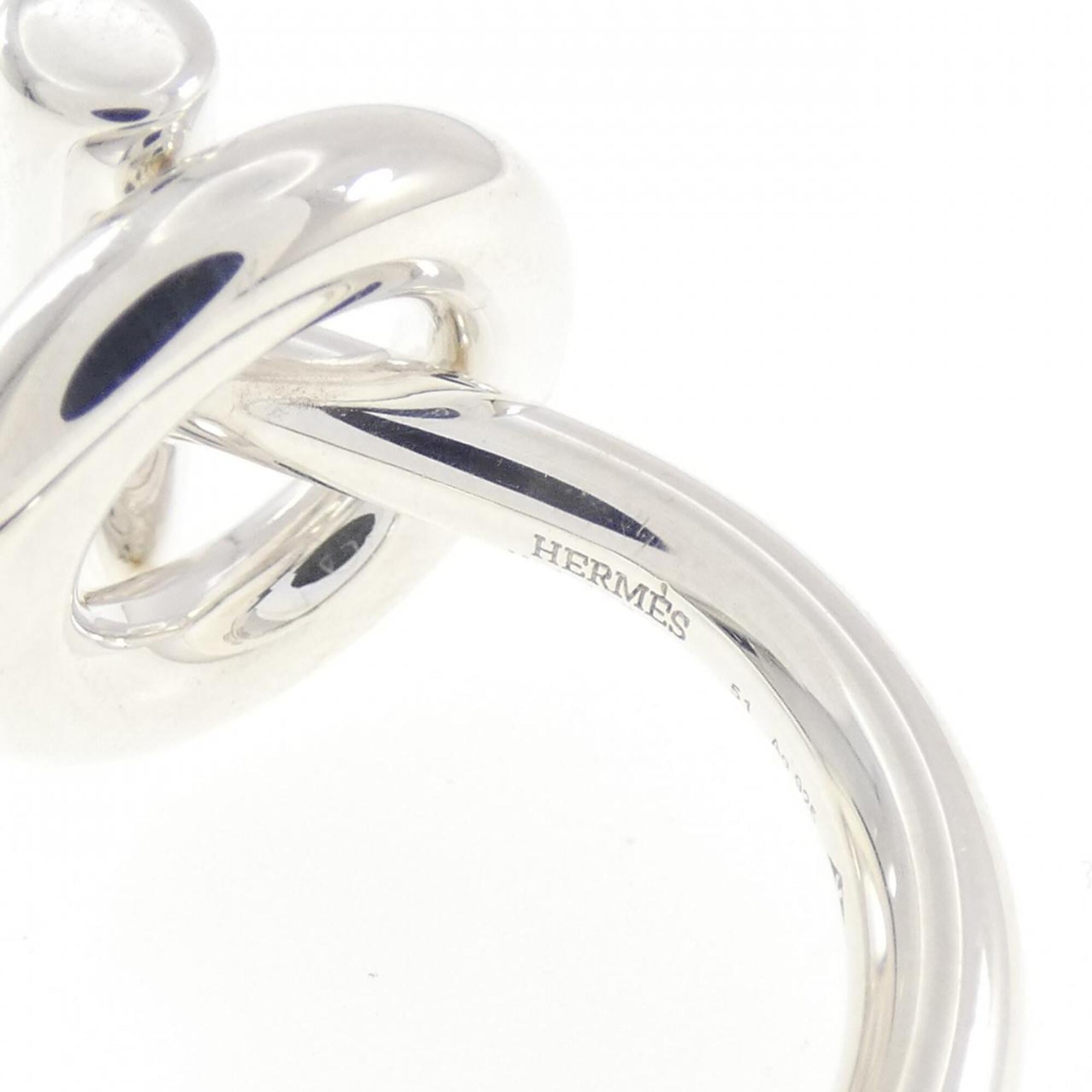 Hermes Silver 925 Band Ring (Pre-Owned)