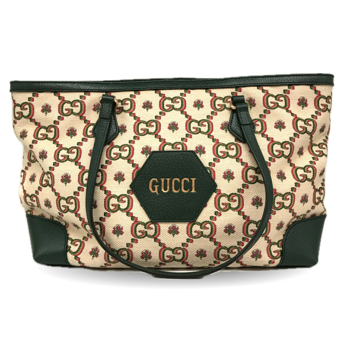 Gucci Gg Canvas Green Gg Canvas Tote Bag (Pre-Owned)