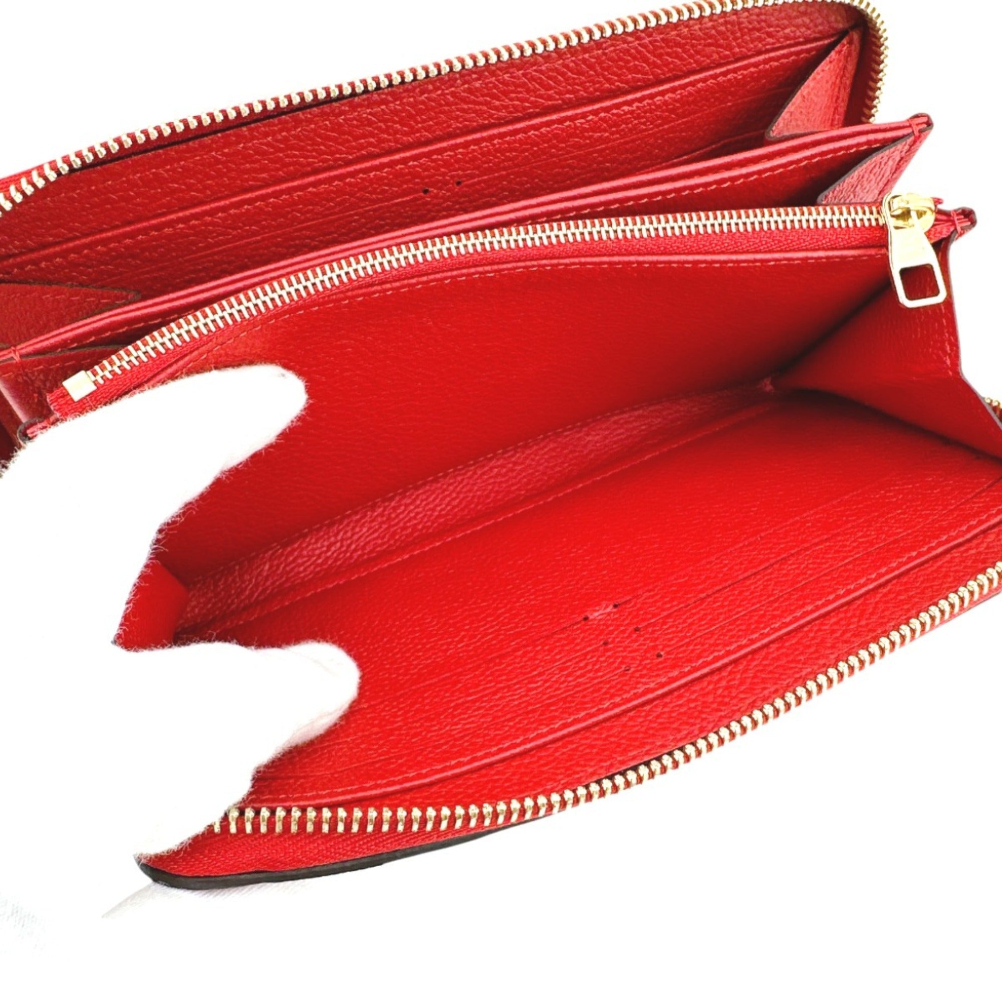 Louis Vuitton Red Color Monogram Empreinte Long Wallet (Bi-Fold) (Pre-Owned)