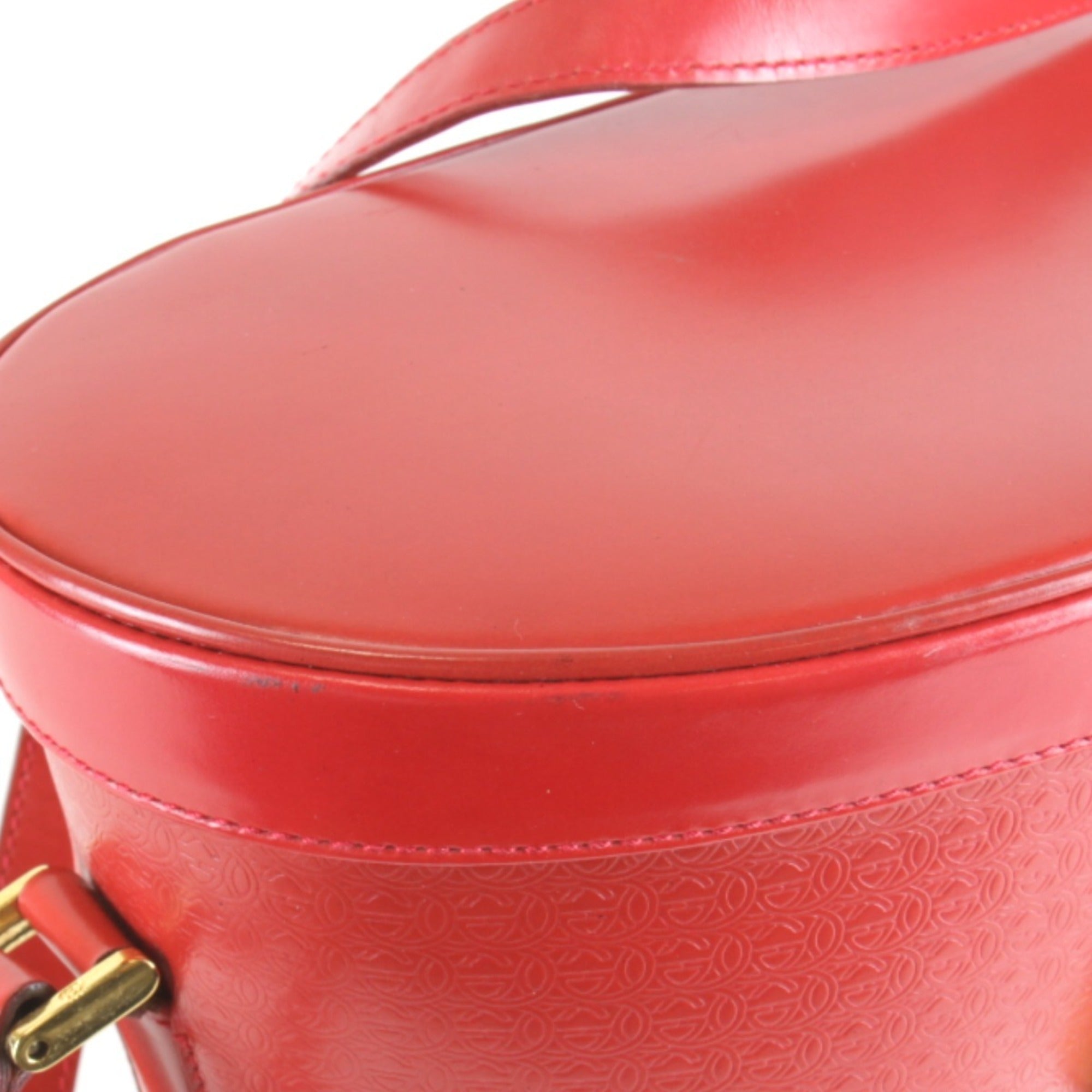 Gucci Red Color Leather Shoulder Bag (Pre-Owned)