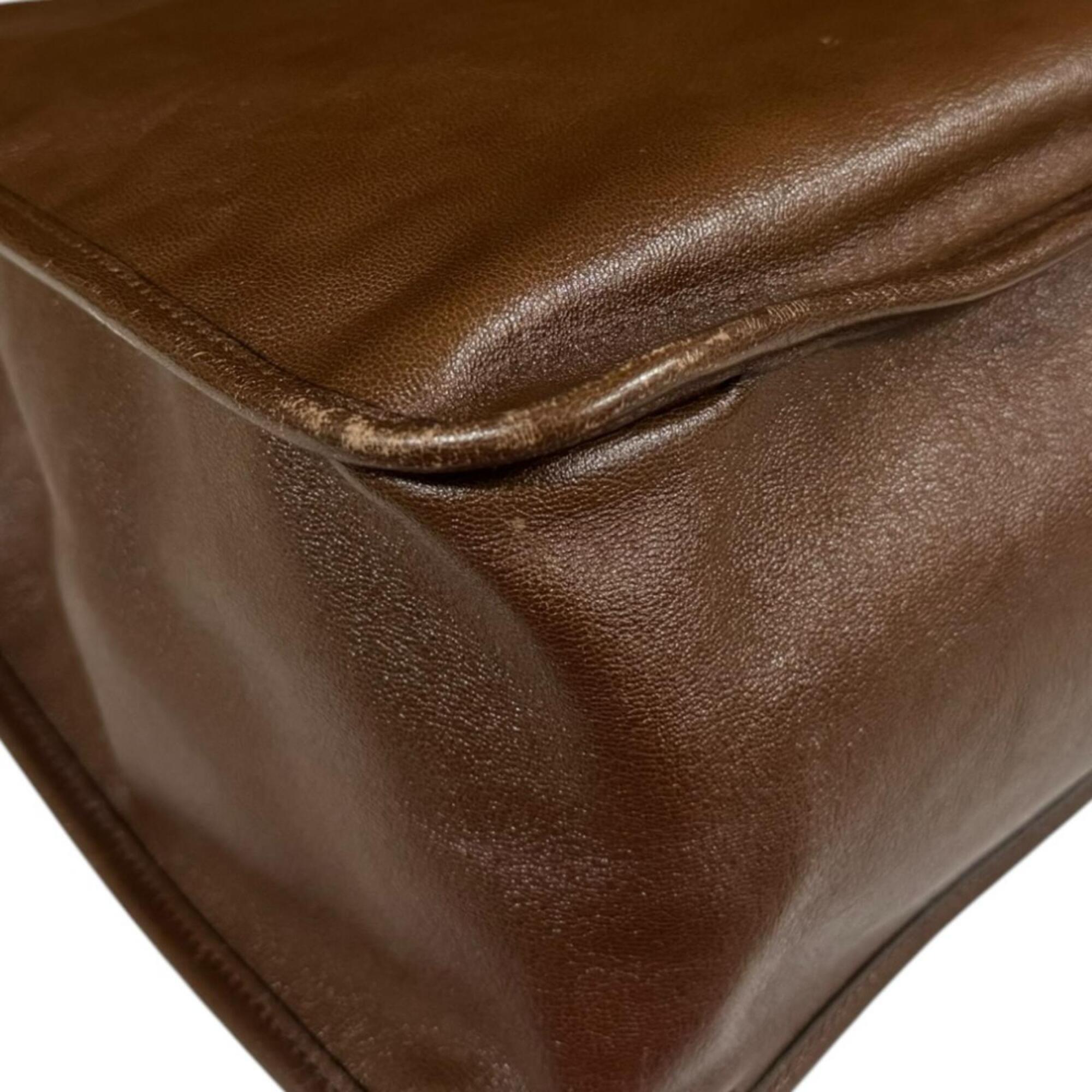 Gucci Brown Leather Tote Bag (Pre-Owned)