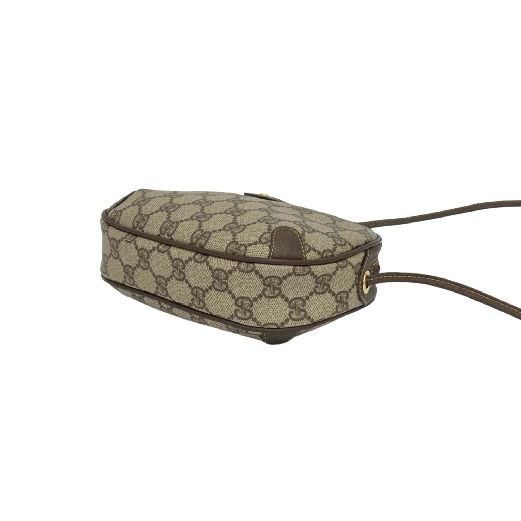 Gucci Brown Green Red Color Pvc Leather Shoulder Bag (Pre-Owned)