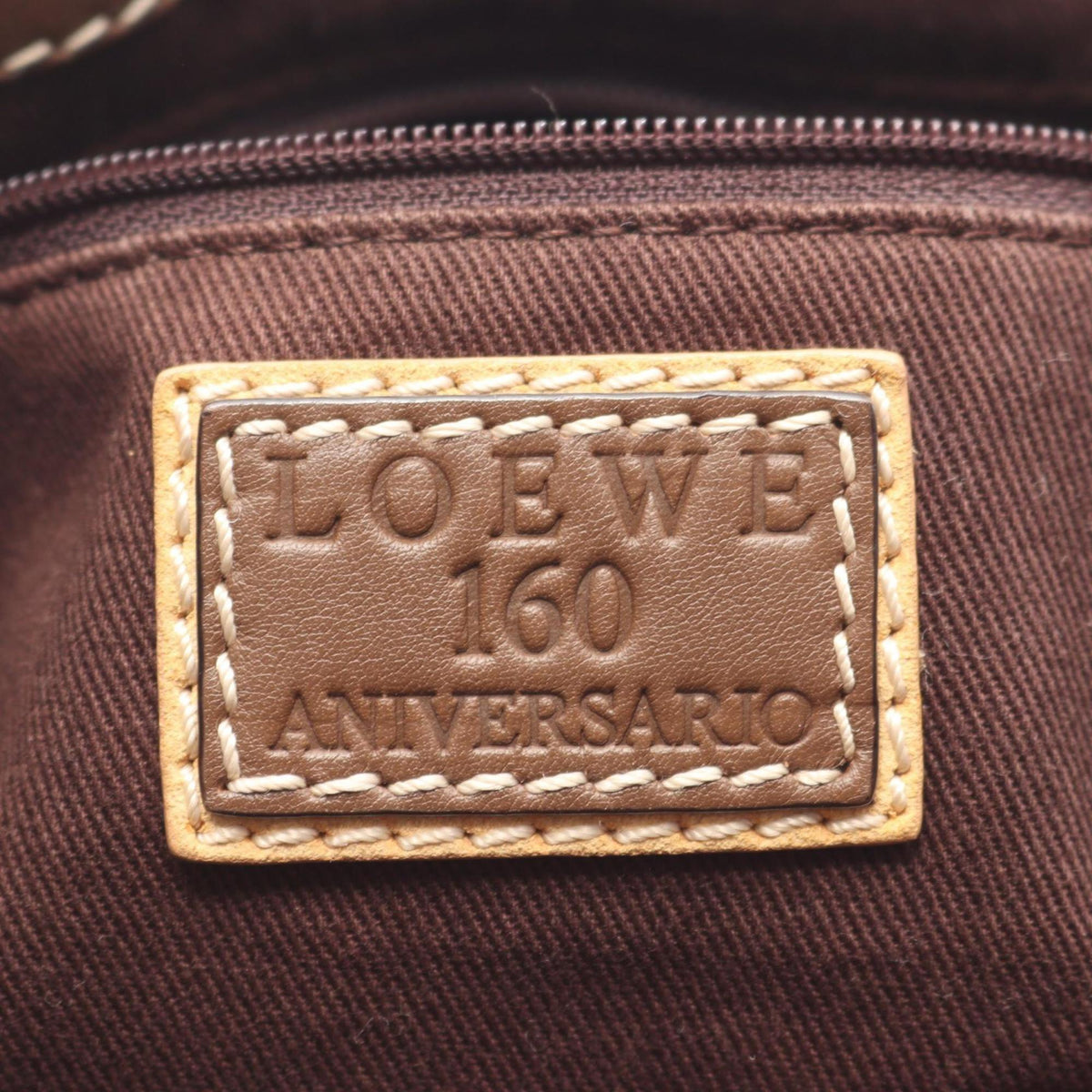 Loewe Brown Ivory Canvas Suede Leather Shoulder Bag (Pre-Owned)