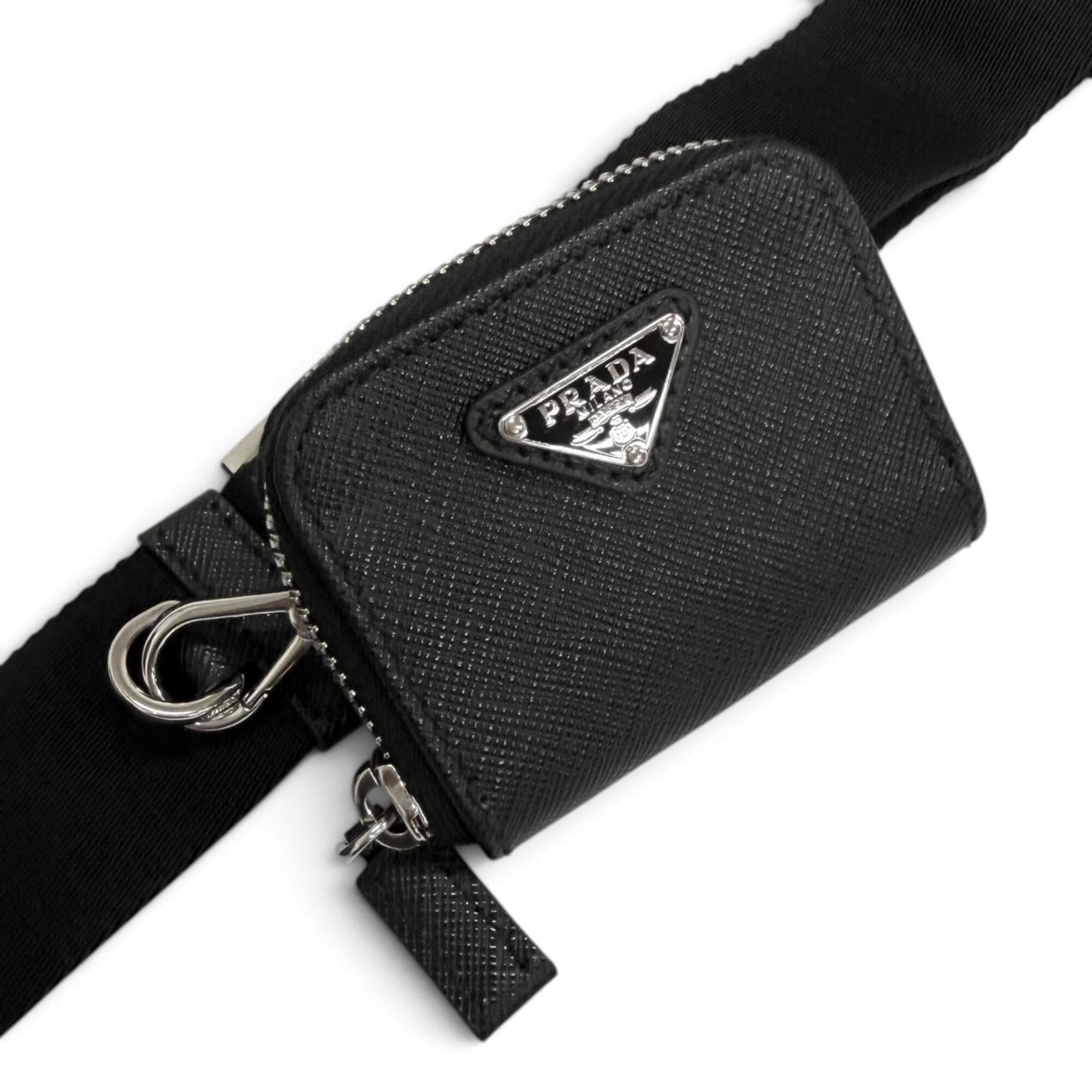 Prada Black Leather Pouch Shoulder Bag (Pre-Owned)