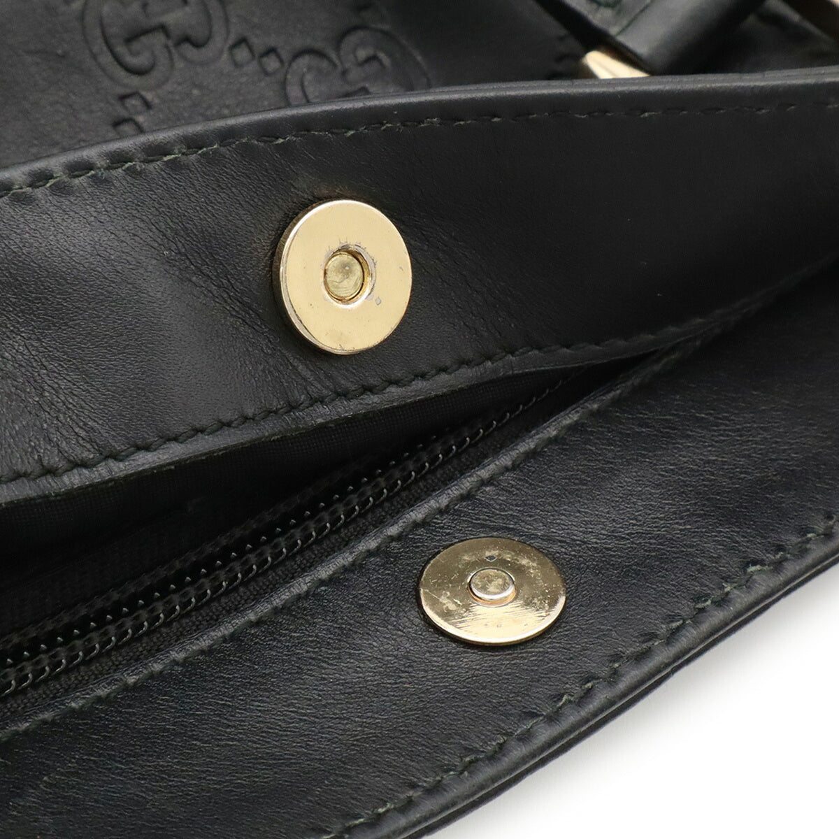 Gucci Guccissima Black Gg Leather Handbag Shoulder Bag Tote Bag (Pre-Owned)