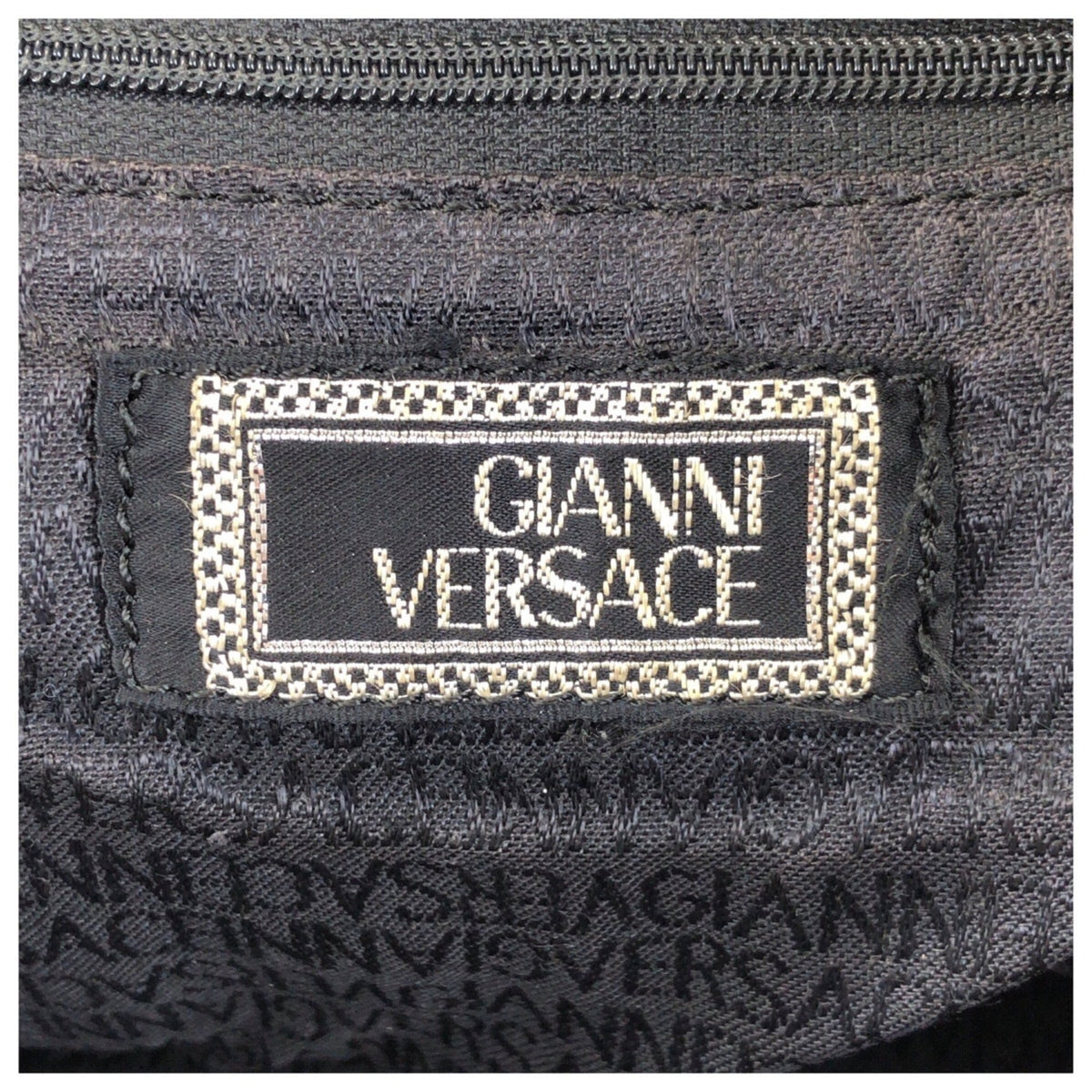 Versace Blue Green Yellow Canvas Shoulder Bag Tote Bag (Pre-Owned)