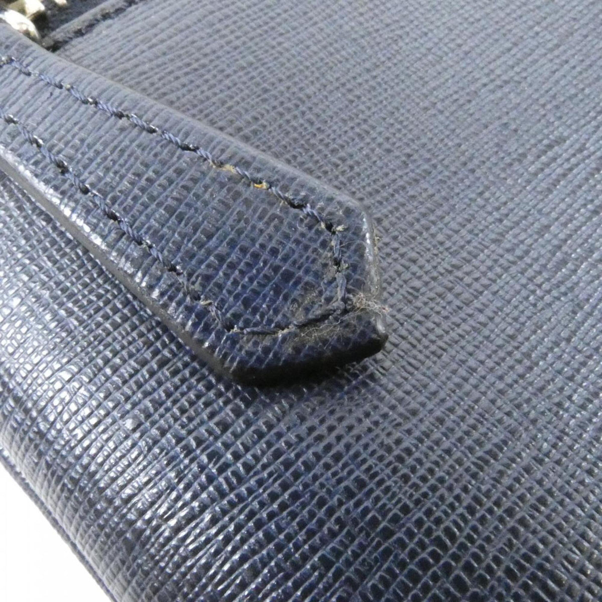 Fendi Black Gray Leather Shoulder Bag (Pre-Owned)