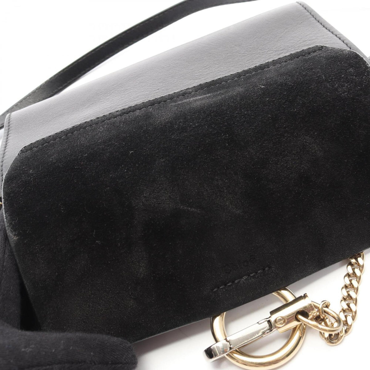 Chloé Black Leather Suede Handbag Shoulder Bag (Pre-Owned)