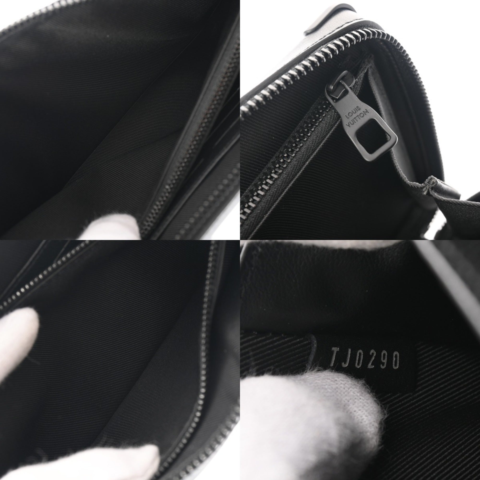 Louis Vuitton Black Brown Monogram Clutch Bag (Pre-Owned)