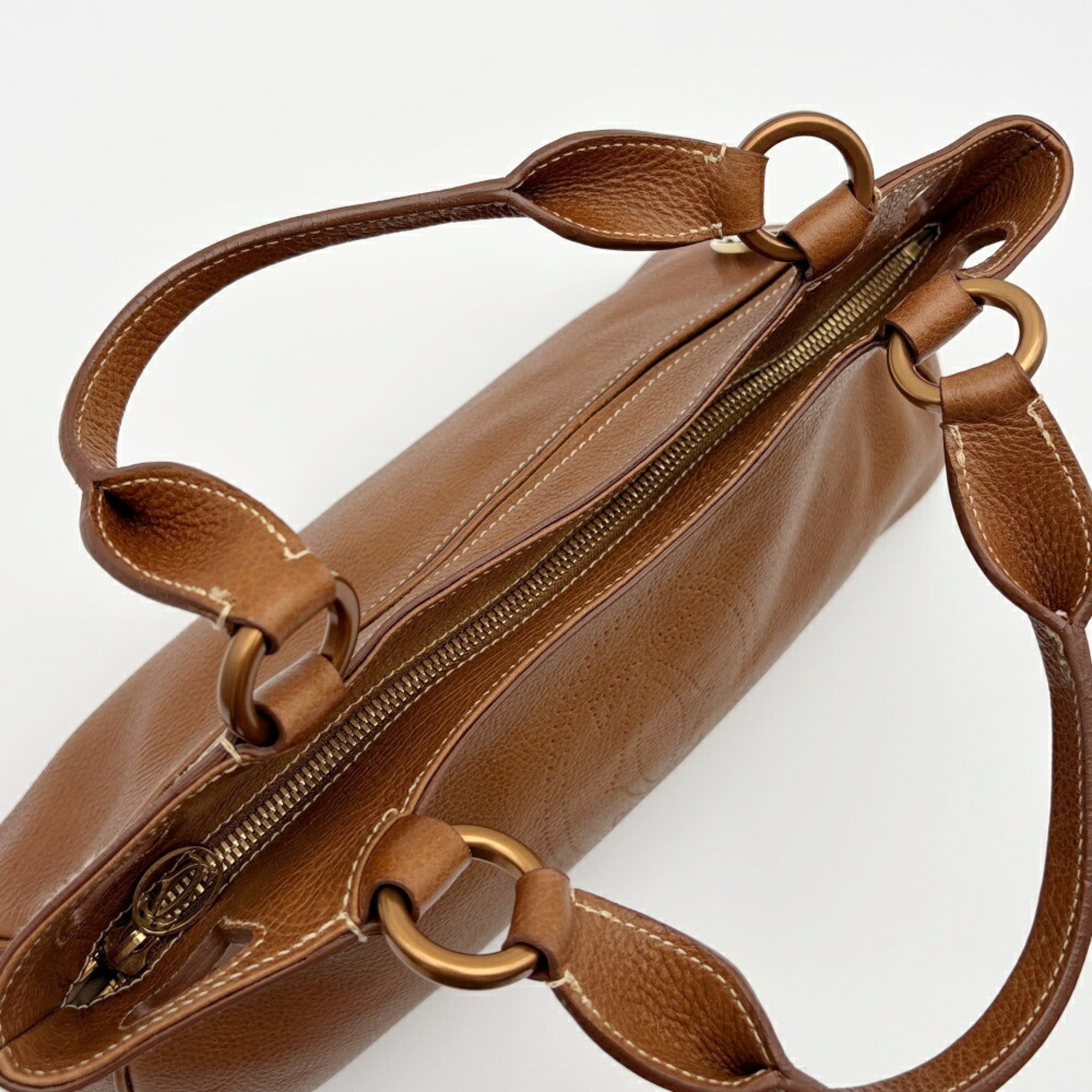 Cartier Brown Leather Tote Bag (Pre-Owned)