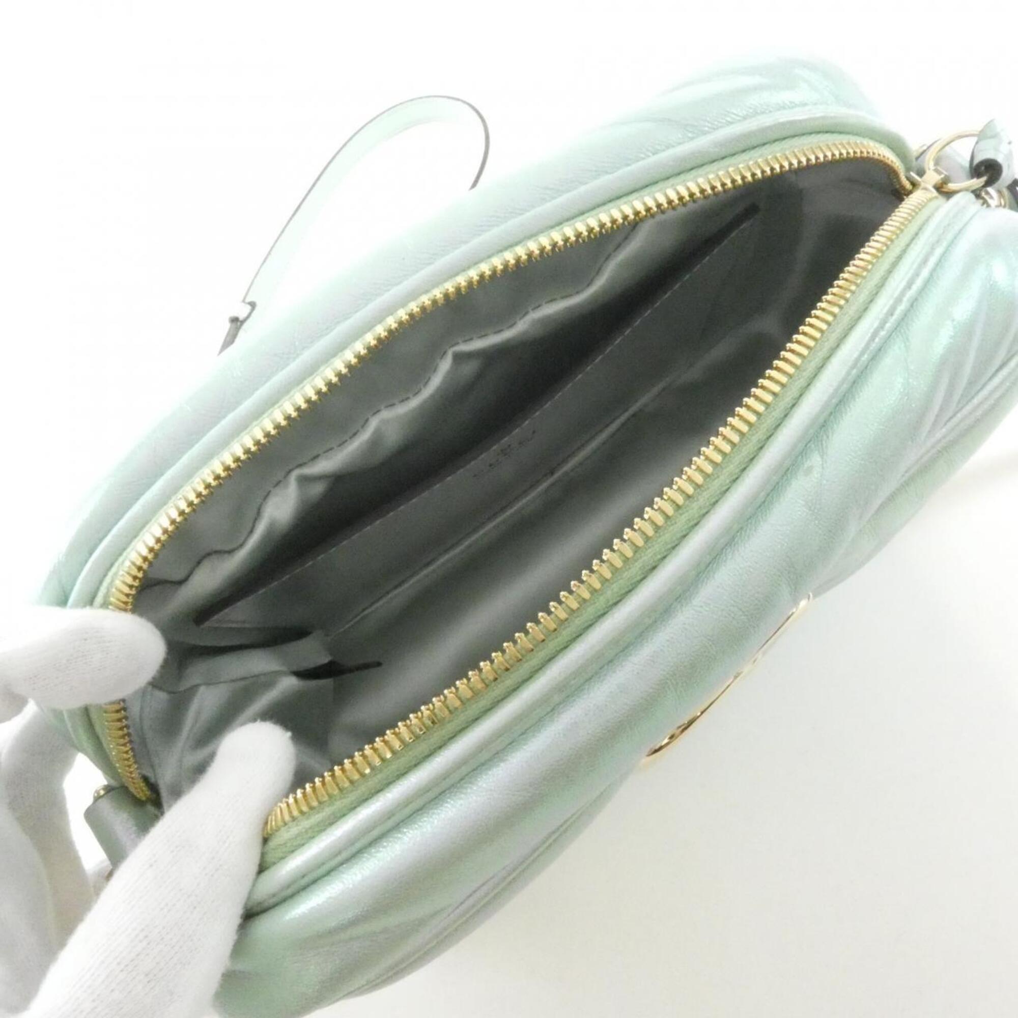 Gucci Green Quilting Leather Shoulder Bag (Pre-Owned)
