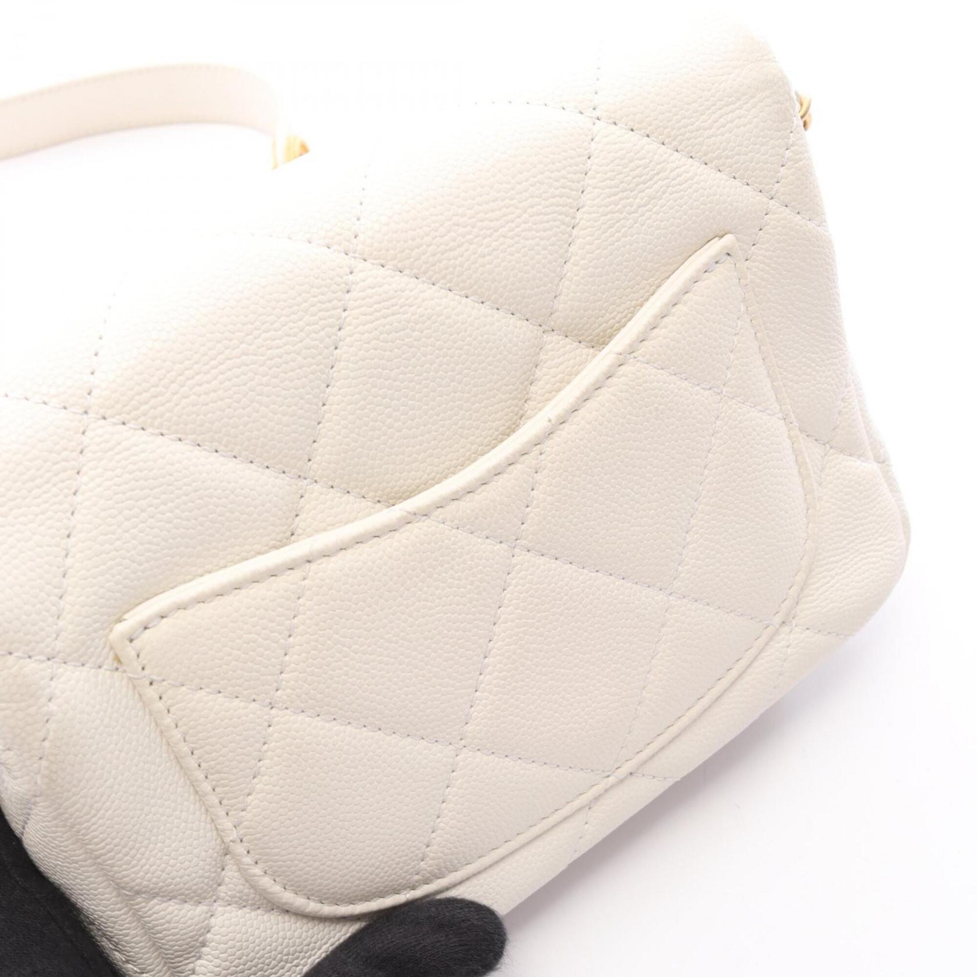 Chanel White Grained Calfskin Handbag Shoulder Bag (Pre-Owned)