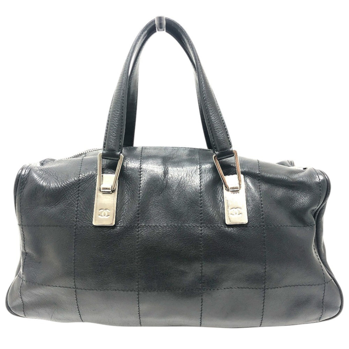Chanel Black Leather Handbag Tote Bag (Pre-Owned)