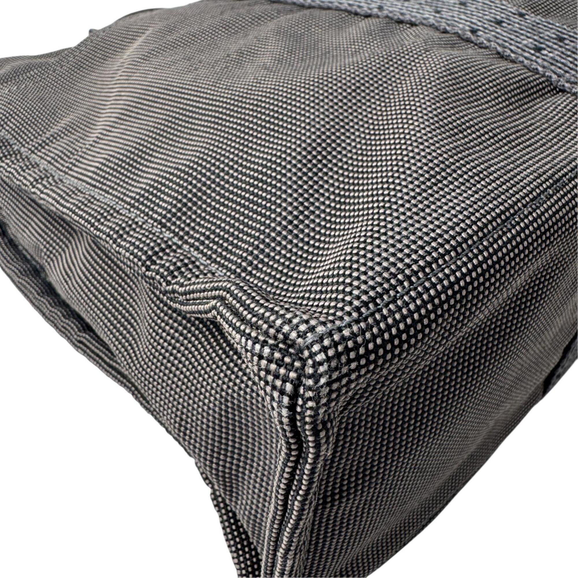 Hermes Dark Gray Gray Nylon Canvas Tote Bag (Pre-Owned)