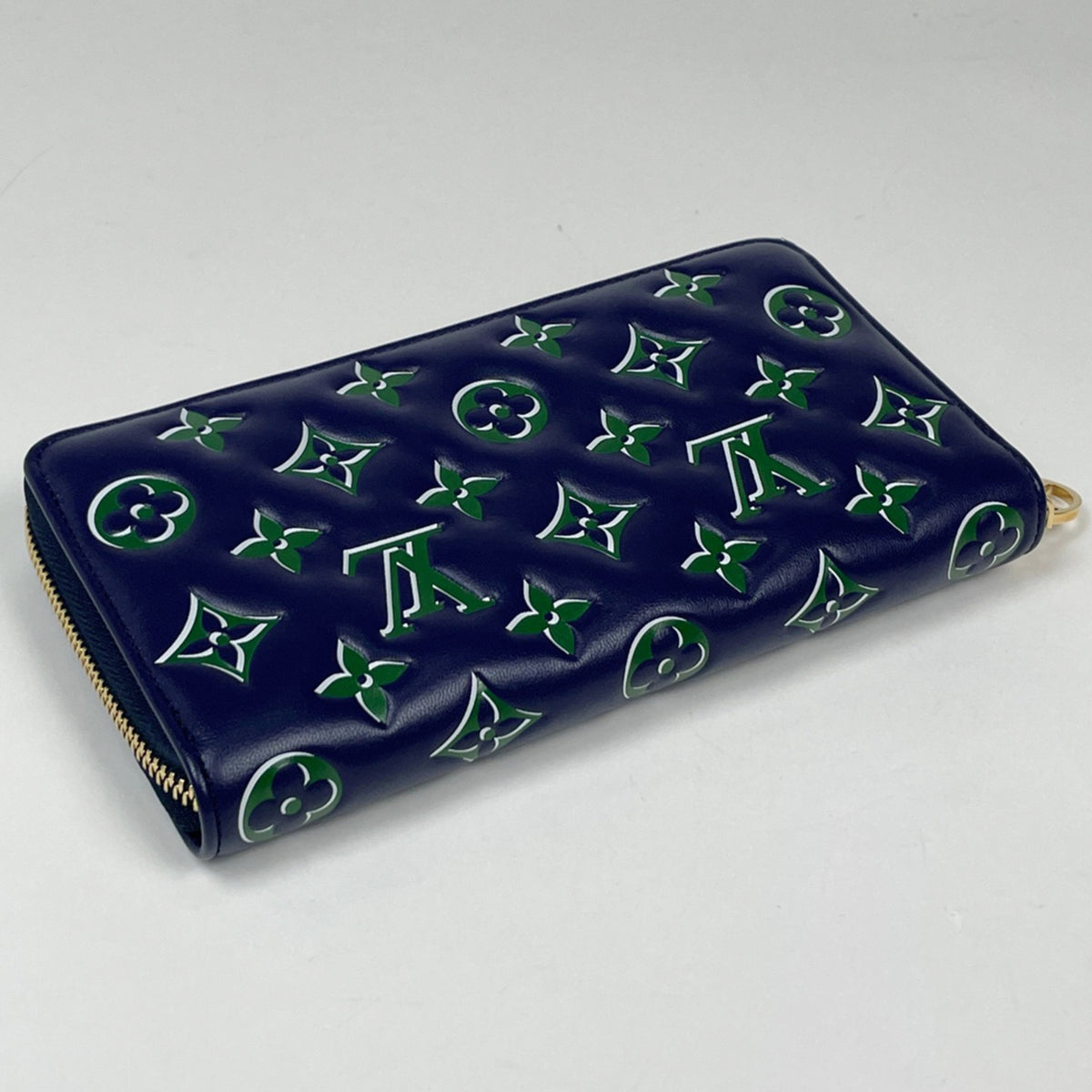 Louis Vuitton Navy Leather Long Wallet (Bi-Fold) (Pre-Owned)
