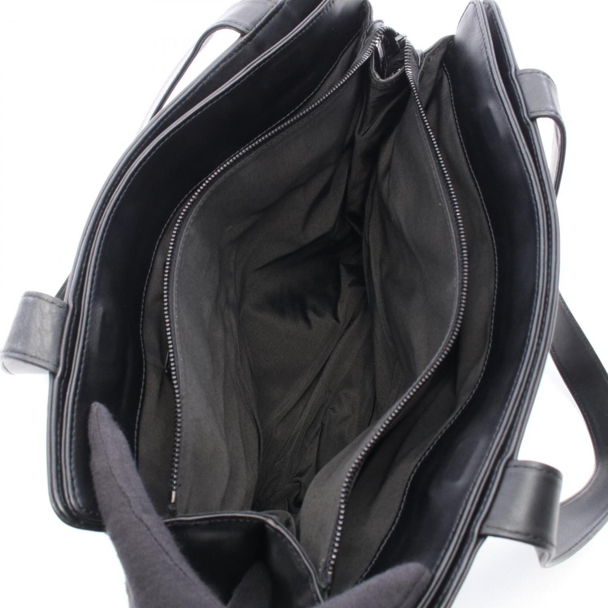 Chanel Black Leather Handbag Tote Bag (Pre-Owned)