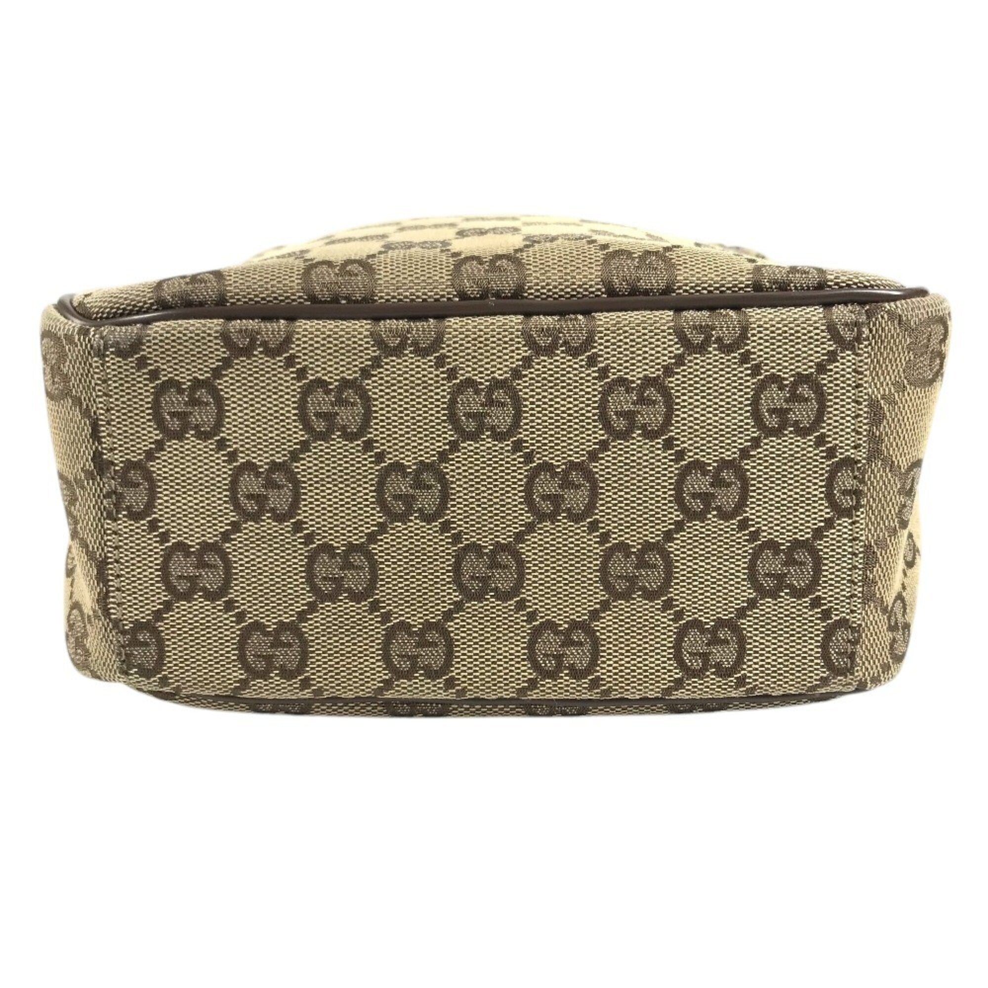 Gucci Beige Gg Canvas Leather Shoulder Bag (Pre-Owned)