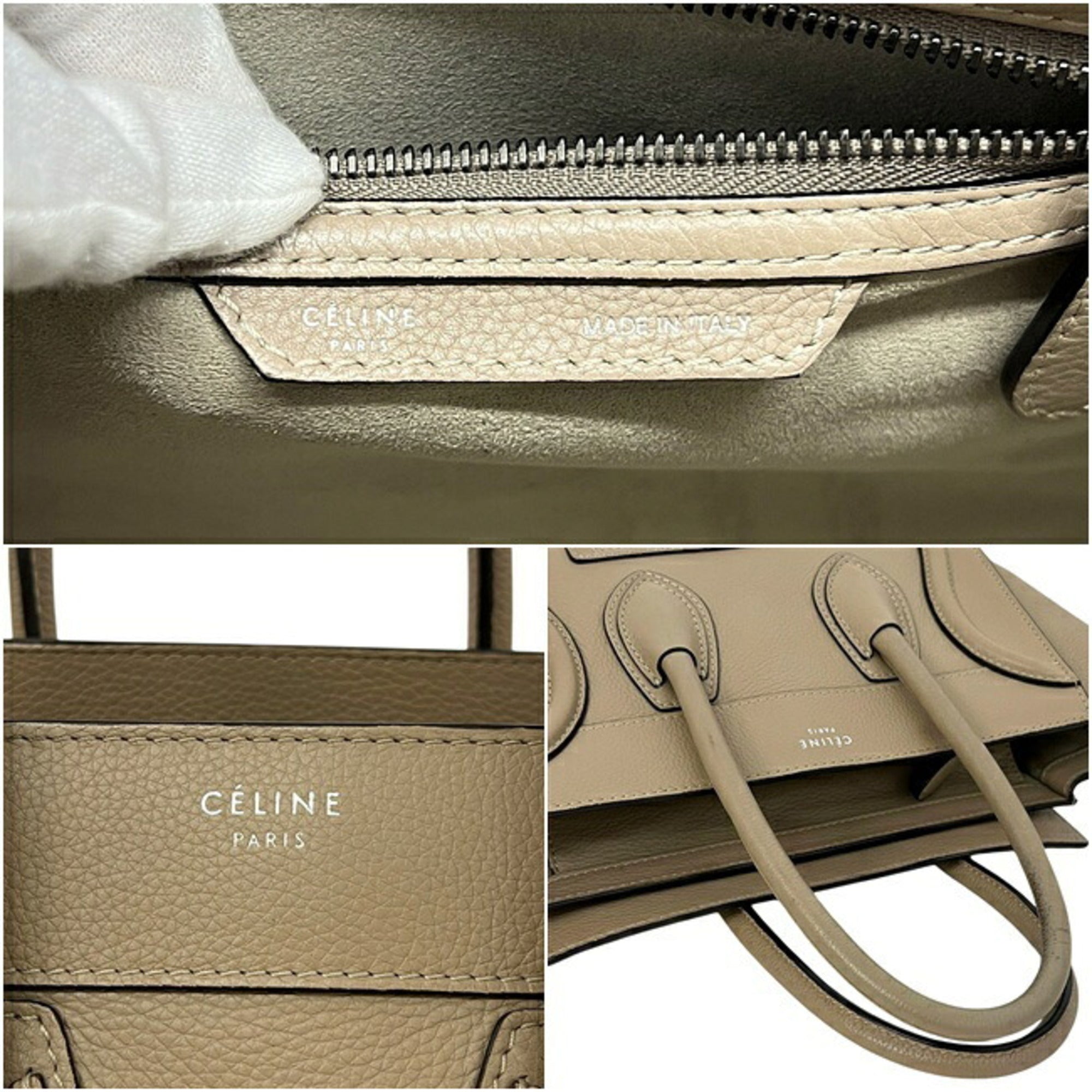 Celine Beige Leather Tote Bag (Pre-Owned)